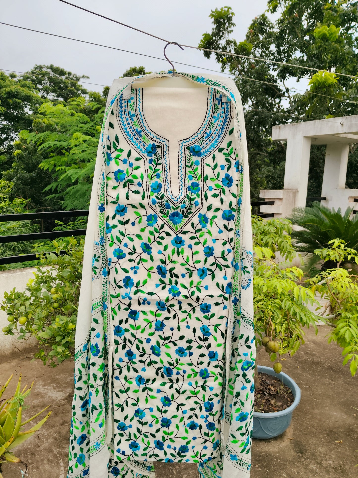Chikonwala's Exclusive Hand Embroidered Fulkari Dress