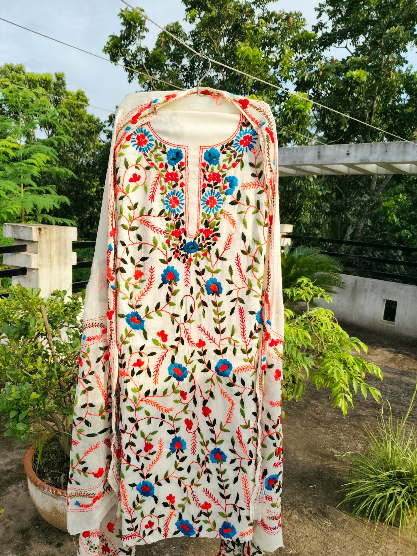 Chikonwala's Exclusive Hand Embroidered Fulkari Dress