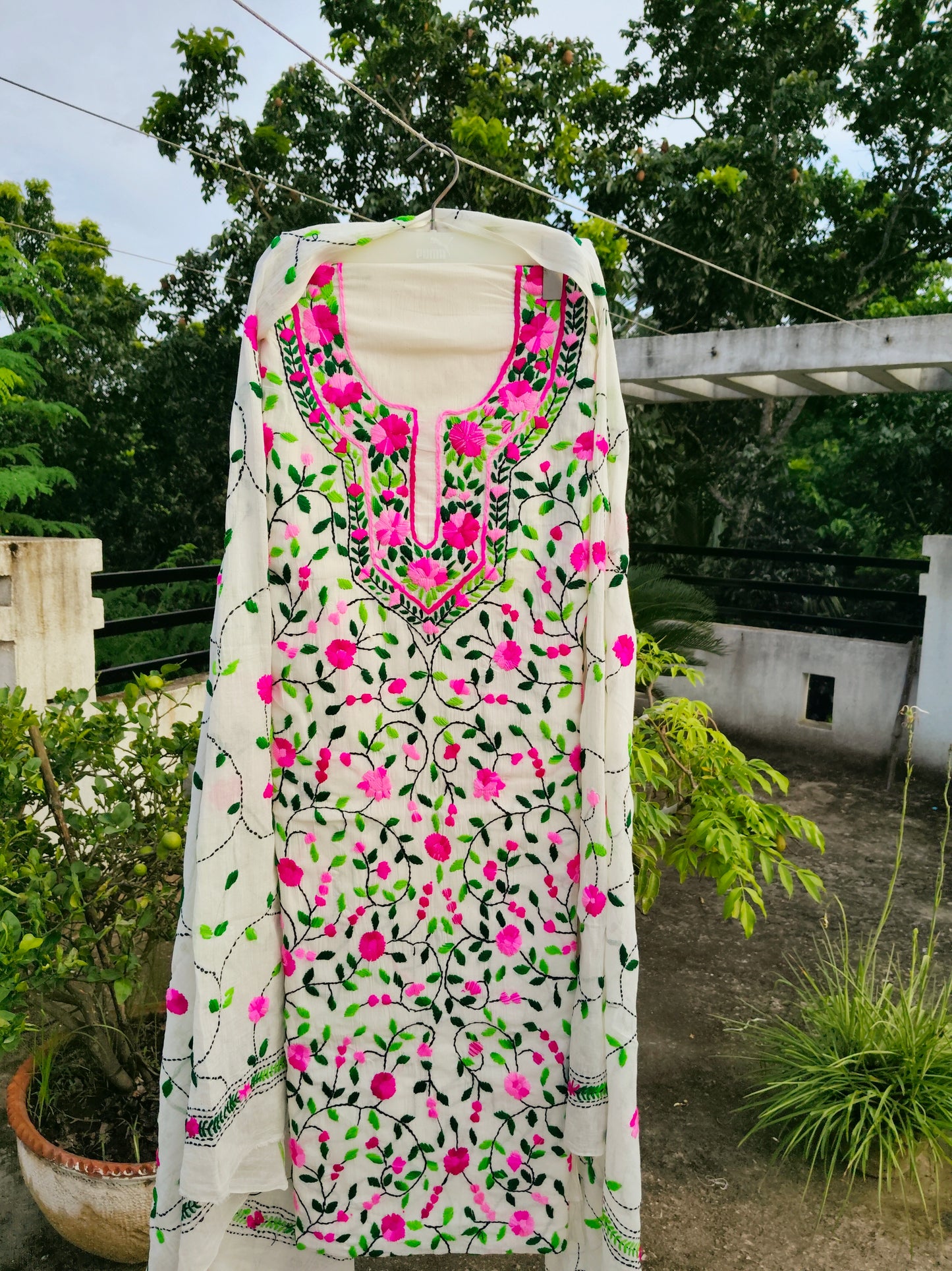 Chikonwala's Exclusive Hand Embroidered Fulkari Dress
