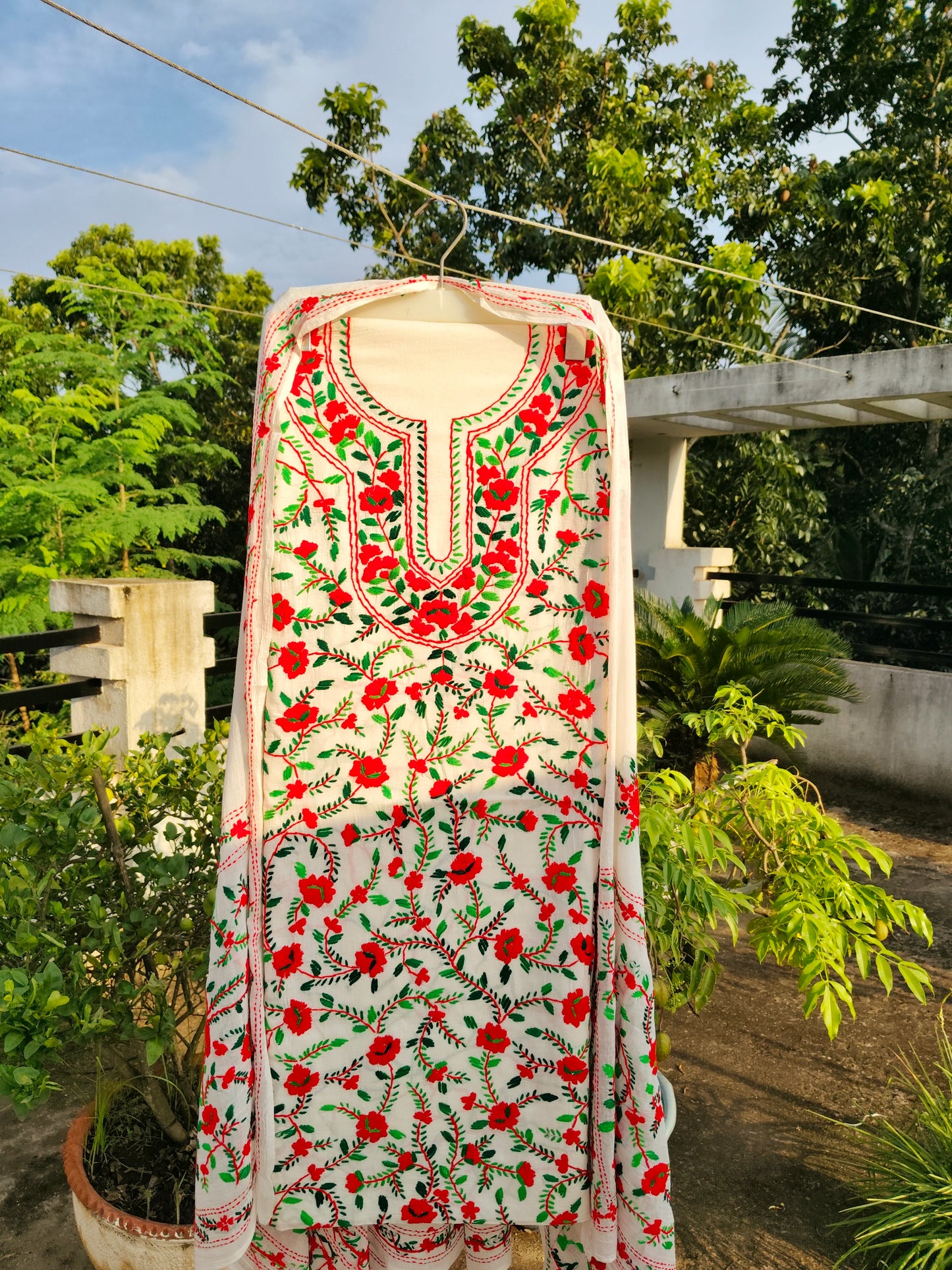 Chikonwala's Exclusive Hand Embroidered Fulkari Dress