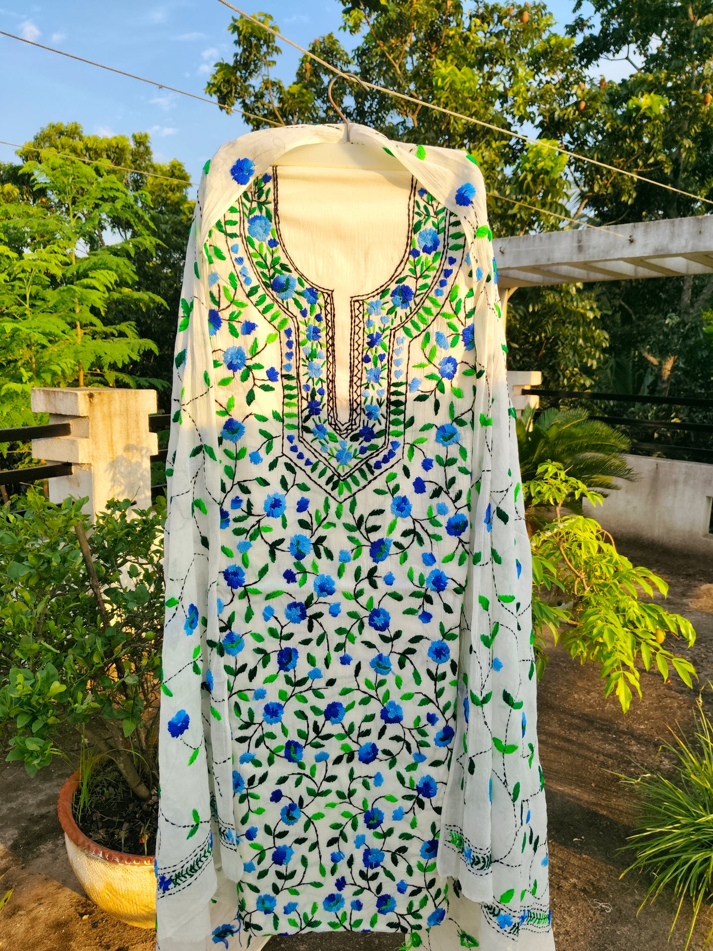 Chikonwala's Exclusive Hand Embroidered Fulkari Dress