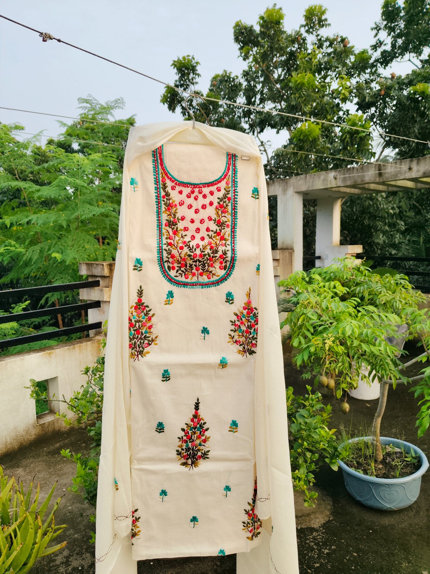 Chikonwala's Exclusive Hand Embroidered Fulkari Dress
