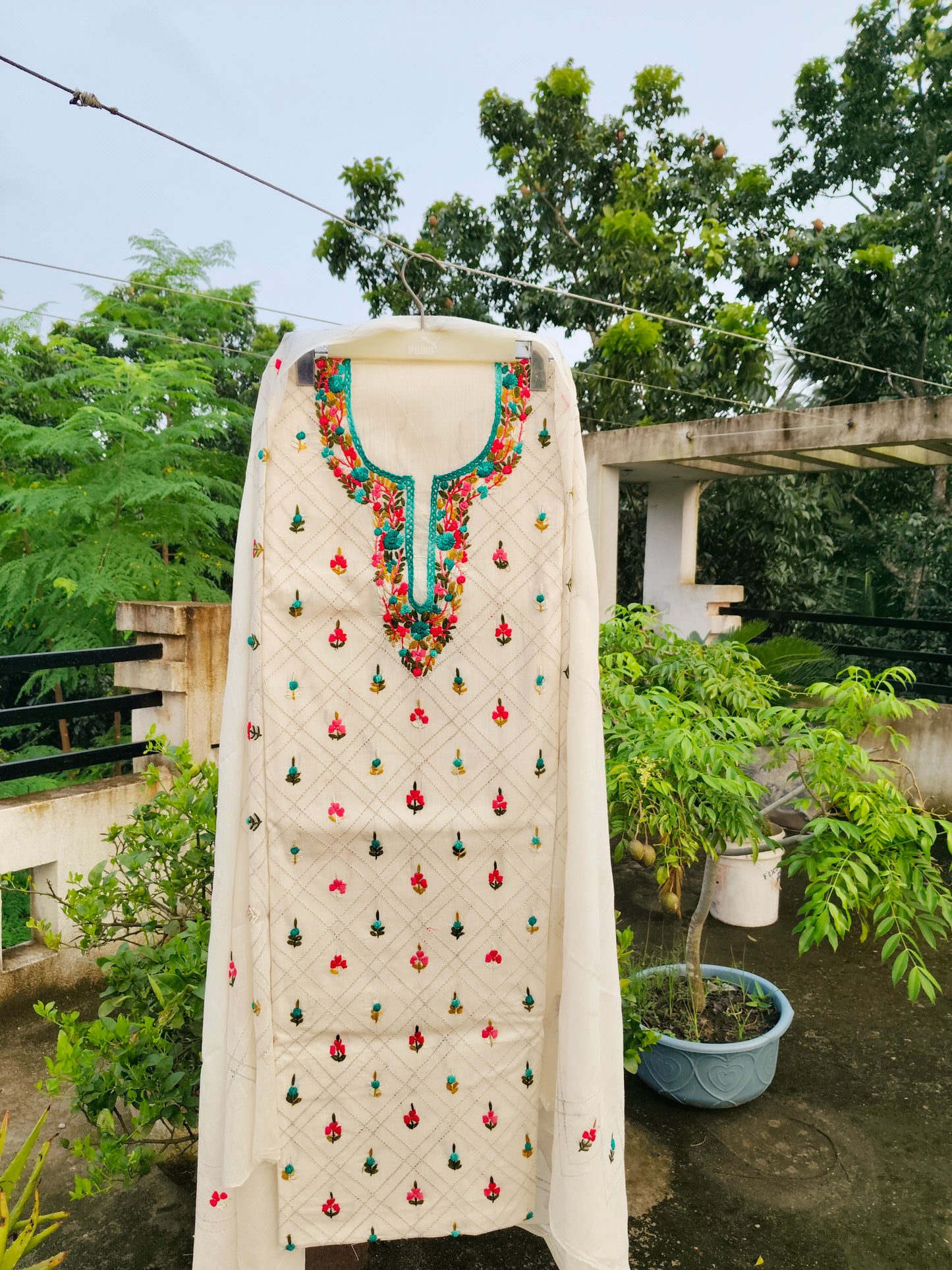 Chikonwala's Exclusive Hand Embroidered Fulkari Dress