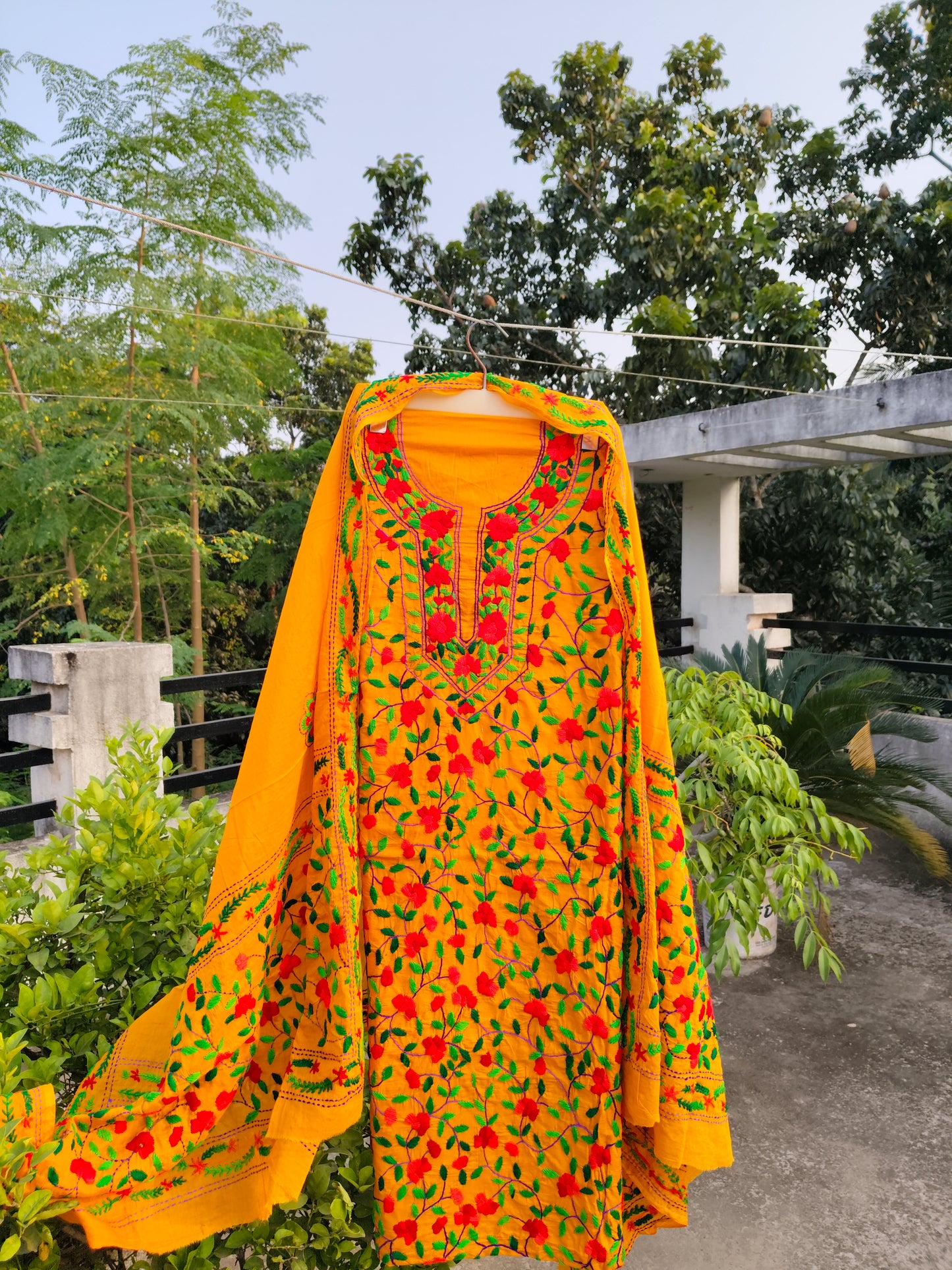 Chikonwala's Exclusive Hand Embroidered Fulkari Dress