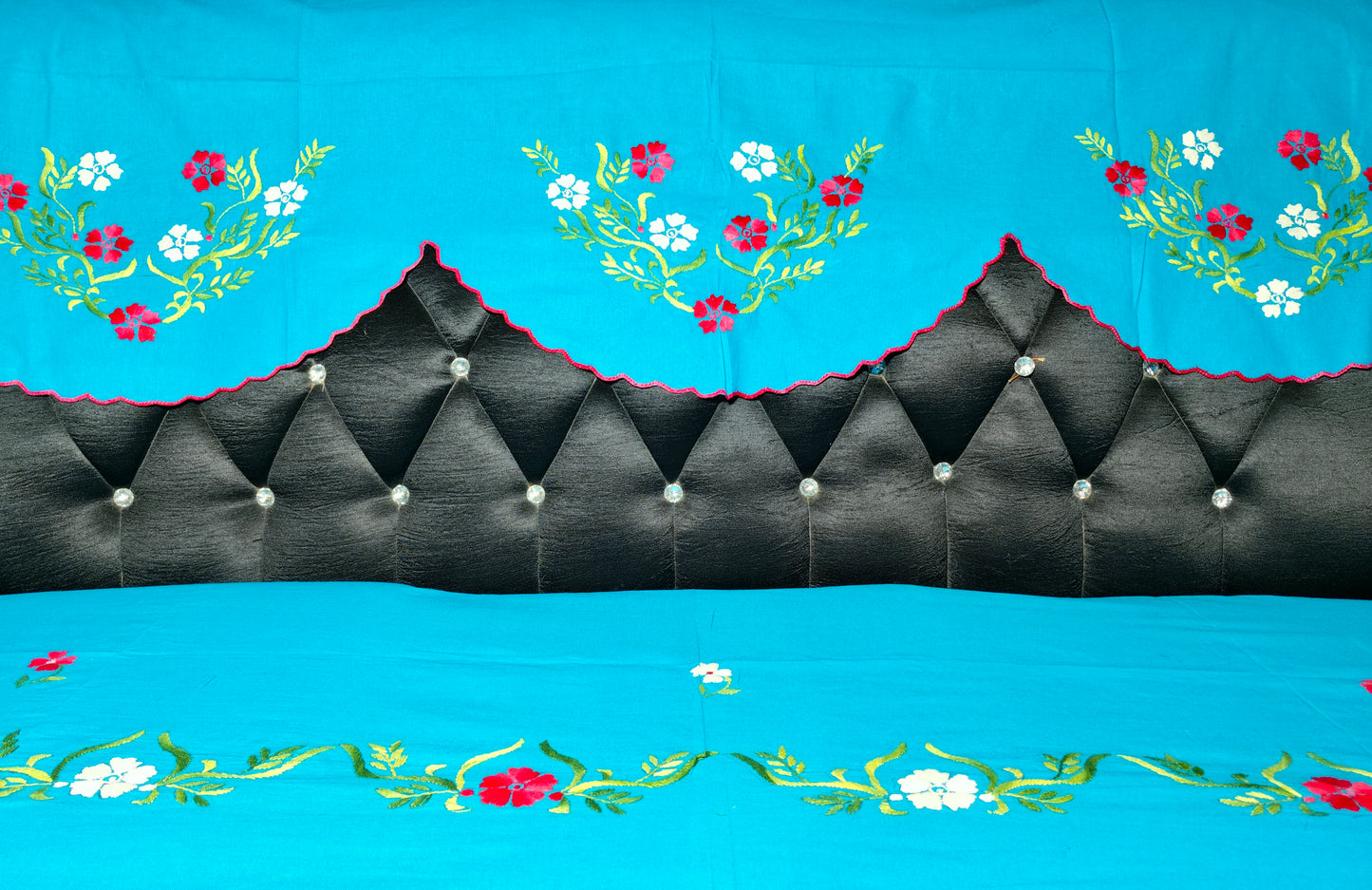 Hand Embroidered Sofa Cover (3+1+1 Seater)