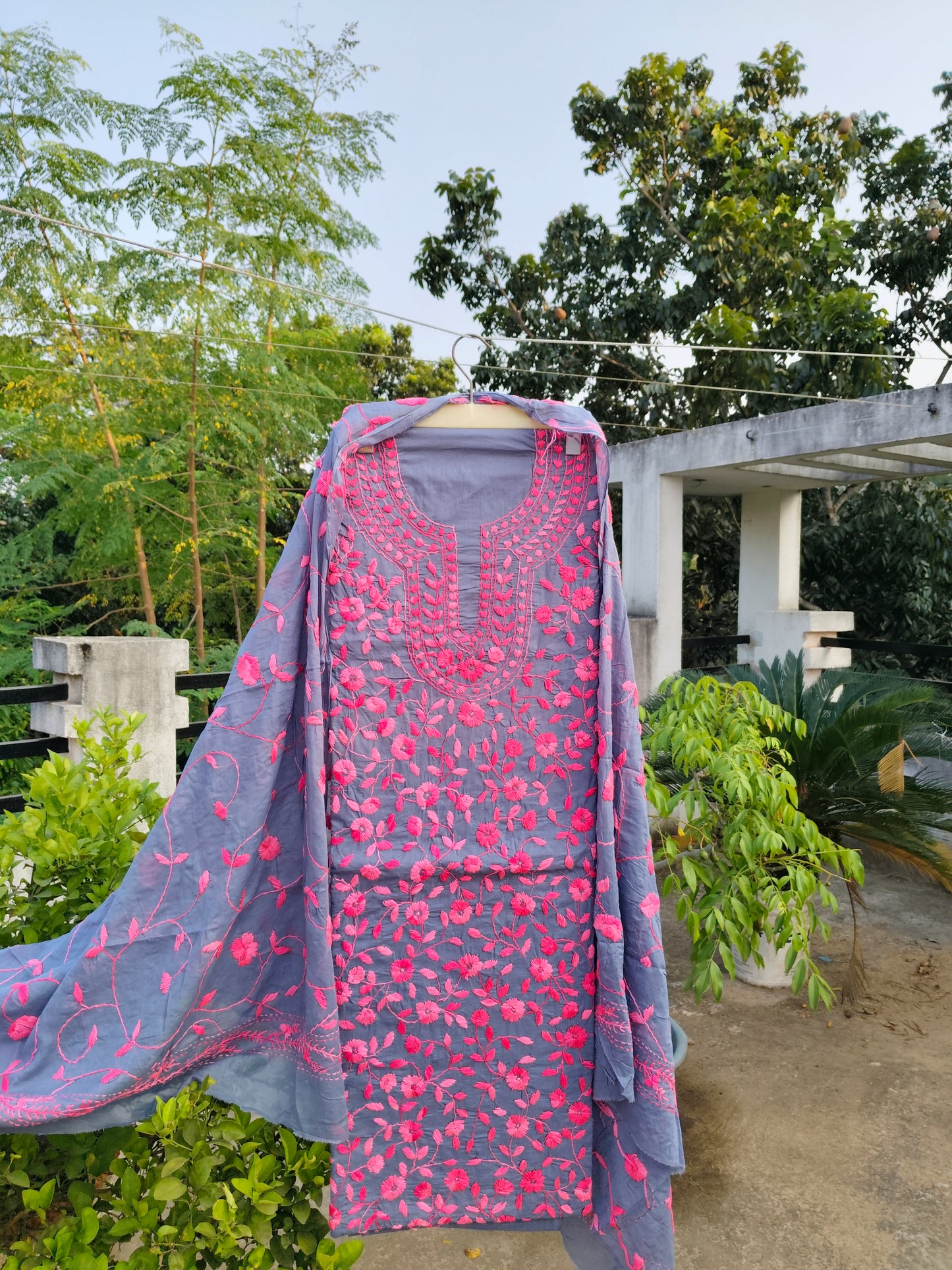 Chikonwala's Exclusive Hand Embroidered Fulkari Dress