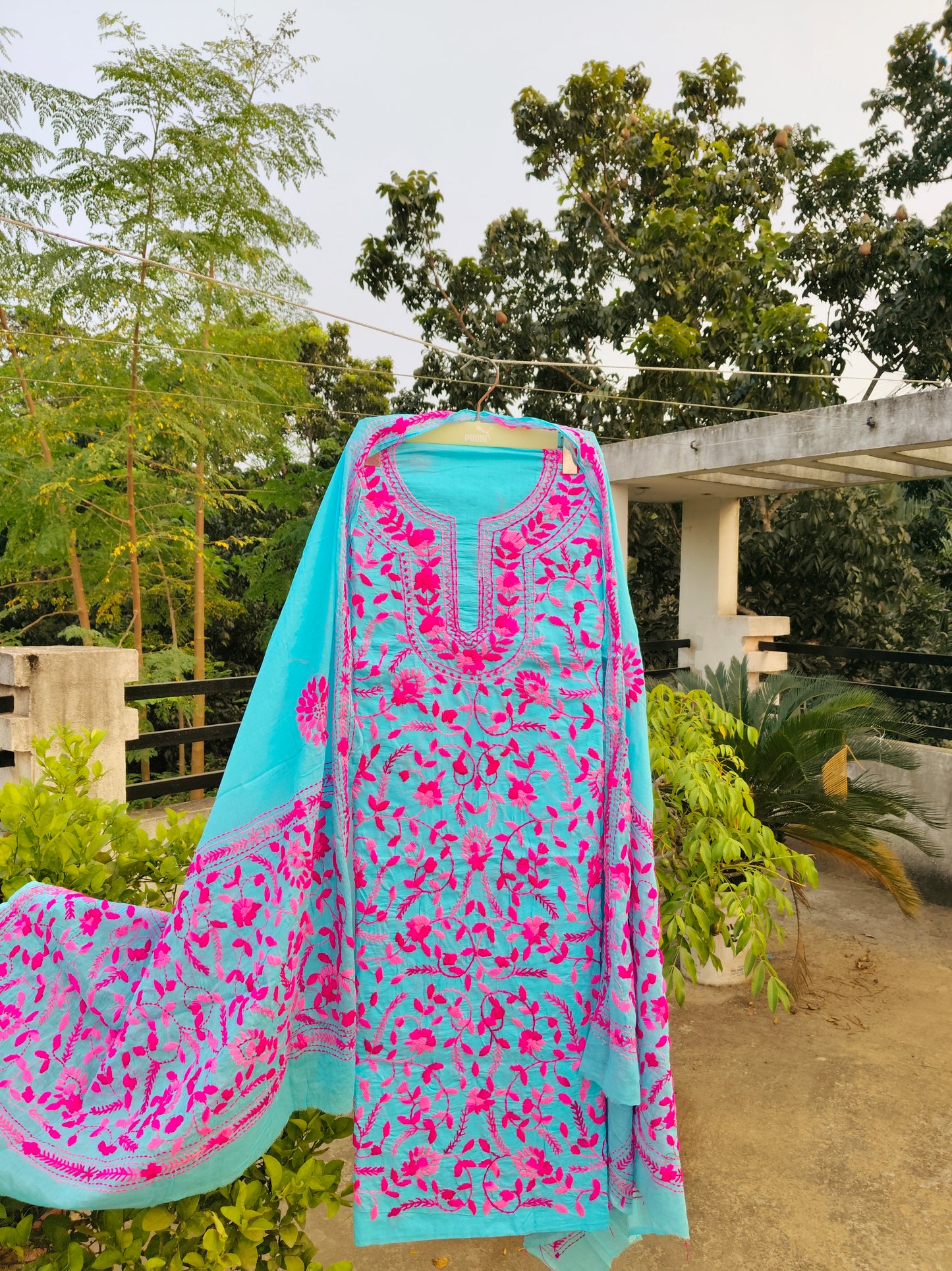Chikonwala's Exclusive Hand Embroidered Fulkari Dress