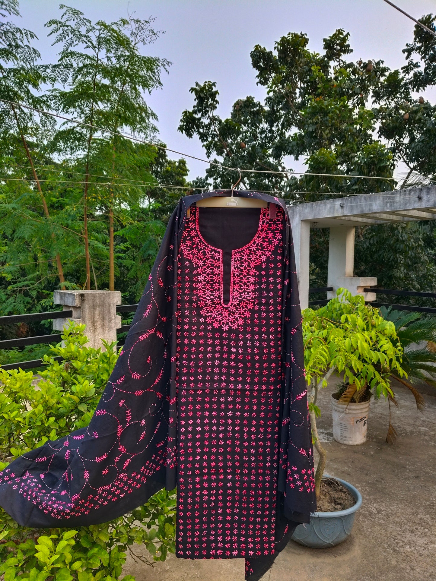 Chikonwala's Exclusive Hand Embroidered Fulkari Dress