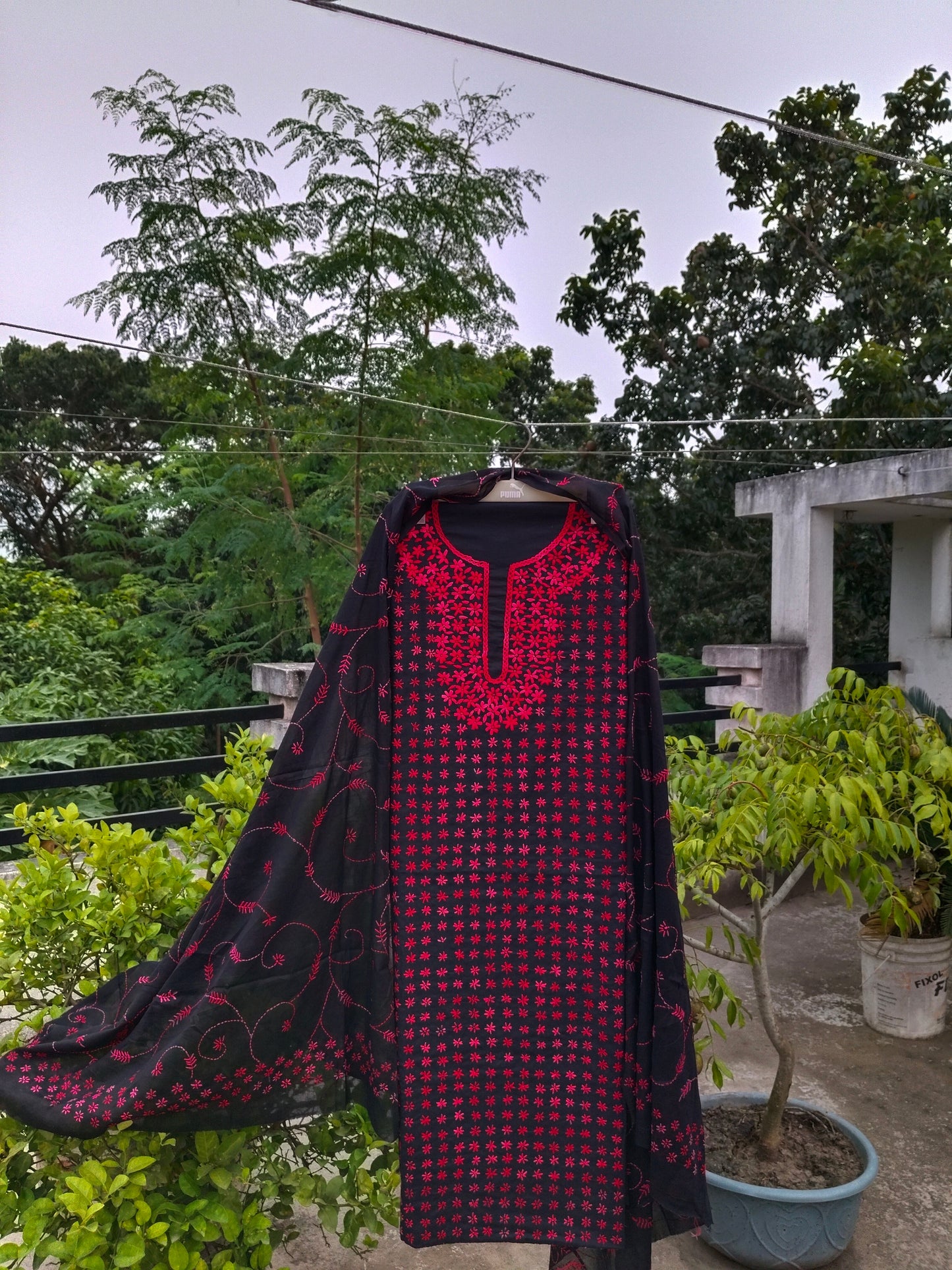 Chikonwala's Exclusive Hand Embroidered Fulkari Dress
