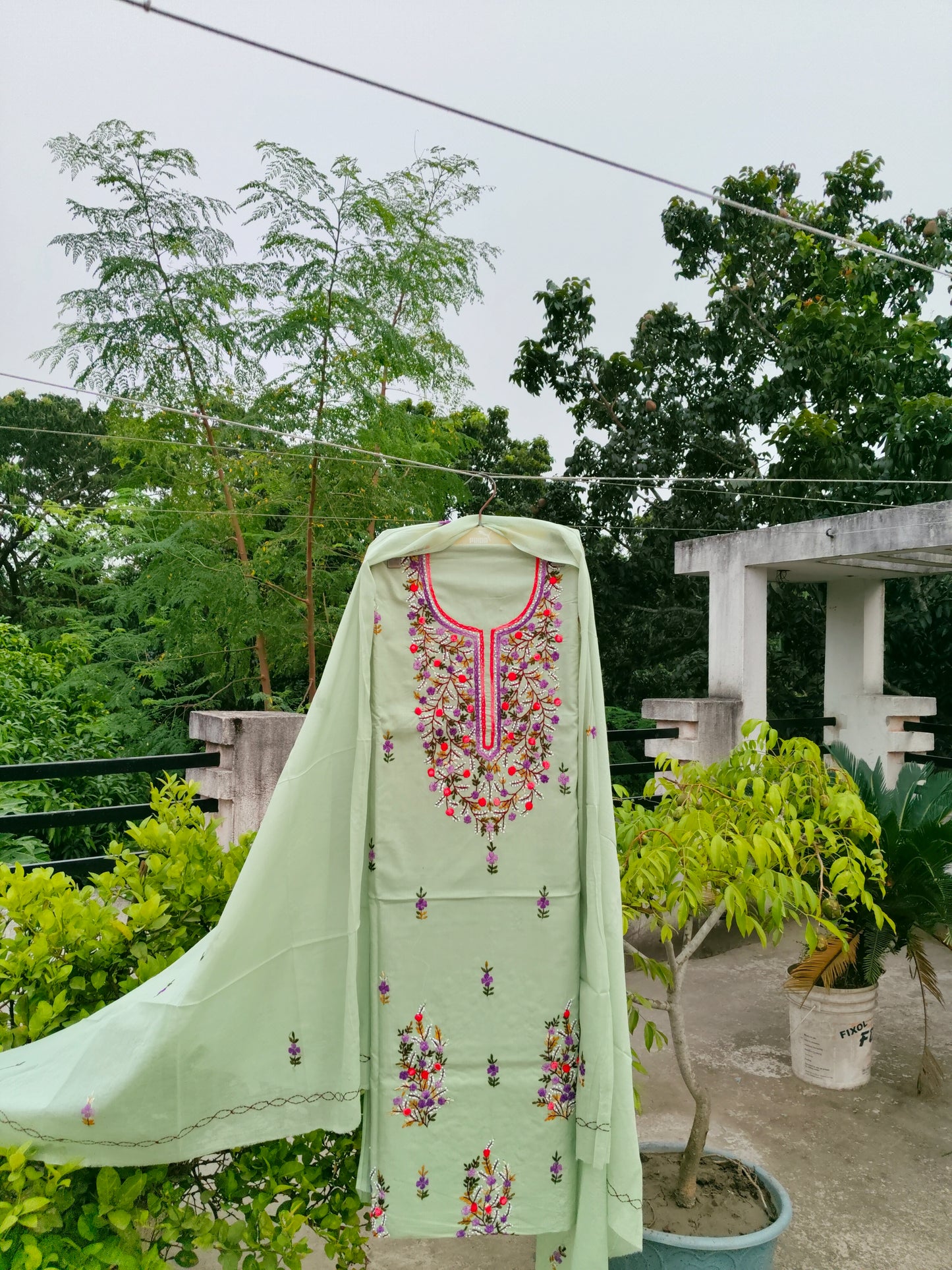 Chikonwala's Exclusive Hand Embroidered Fulkari Dress