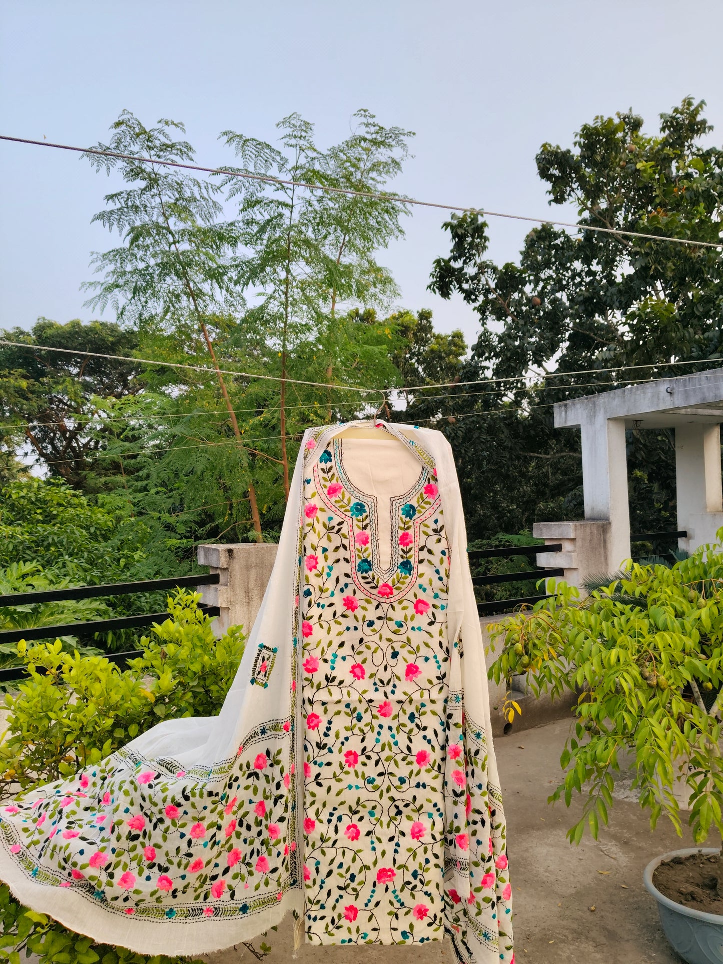 Chikonwala's Exclusive Hand Embroidered Fulkari Dress