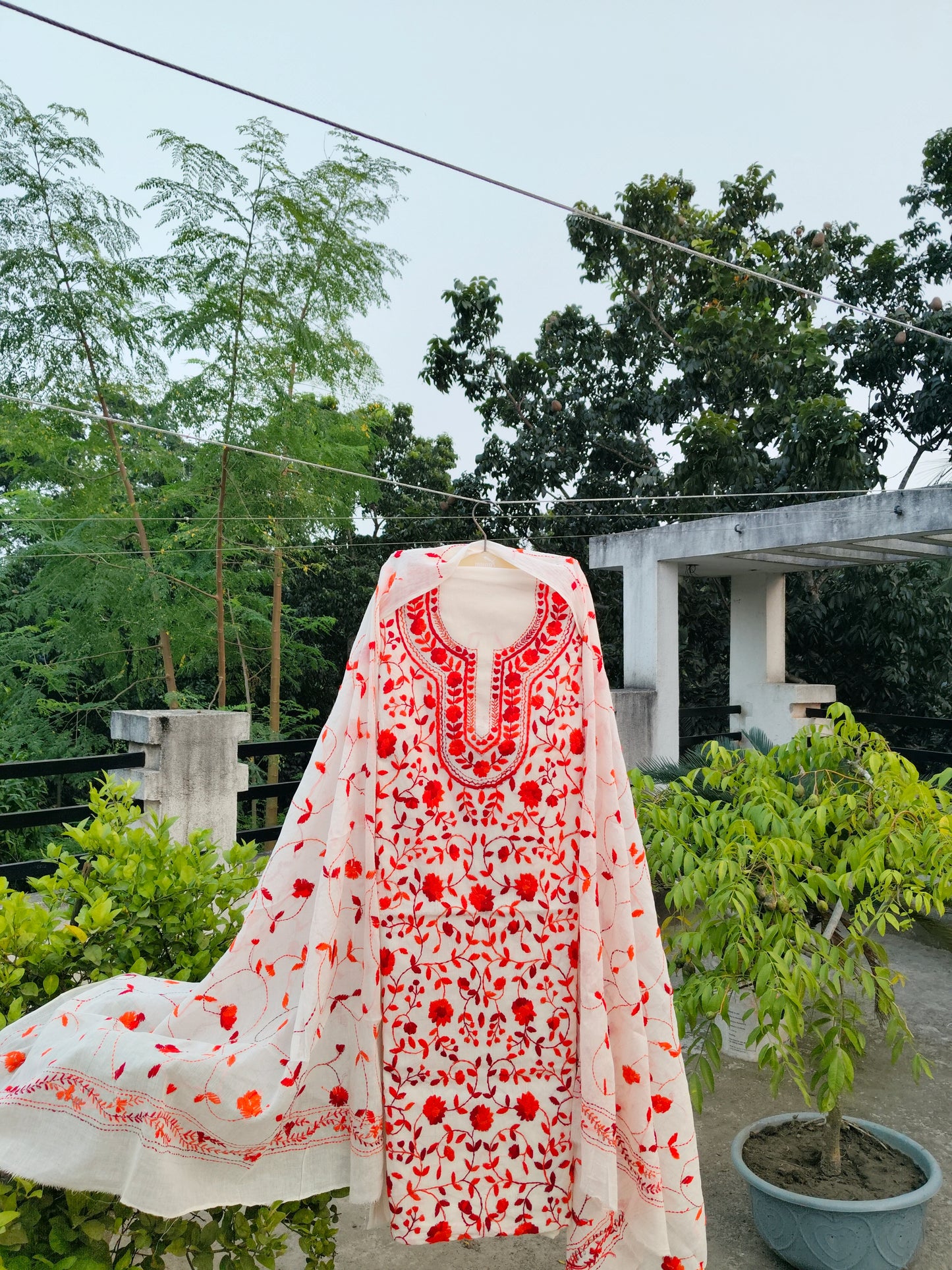 Chikonwala's Exclusive Hand Embroidered Fulkari Dress