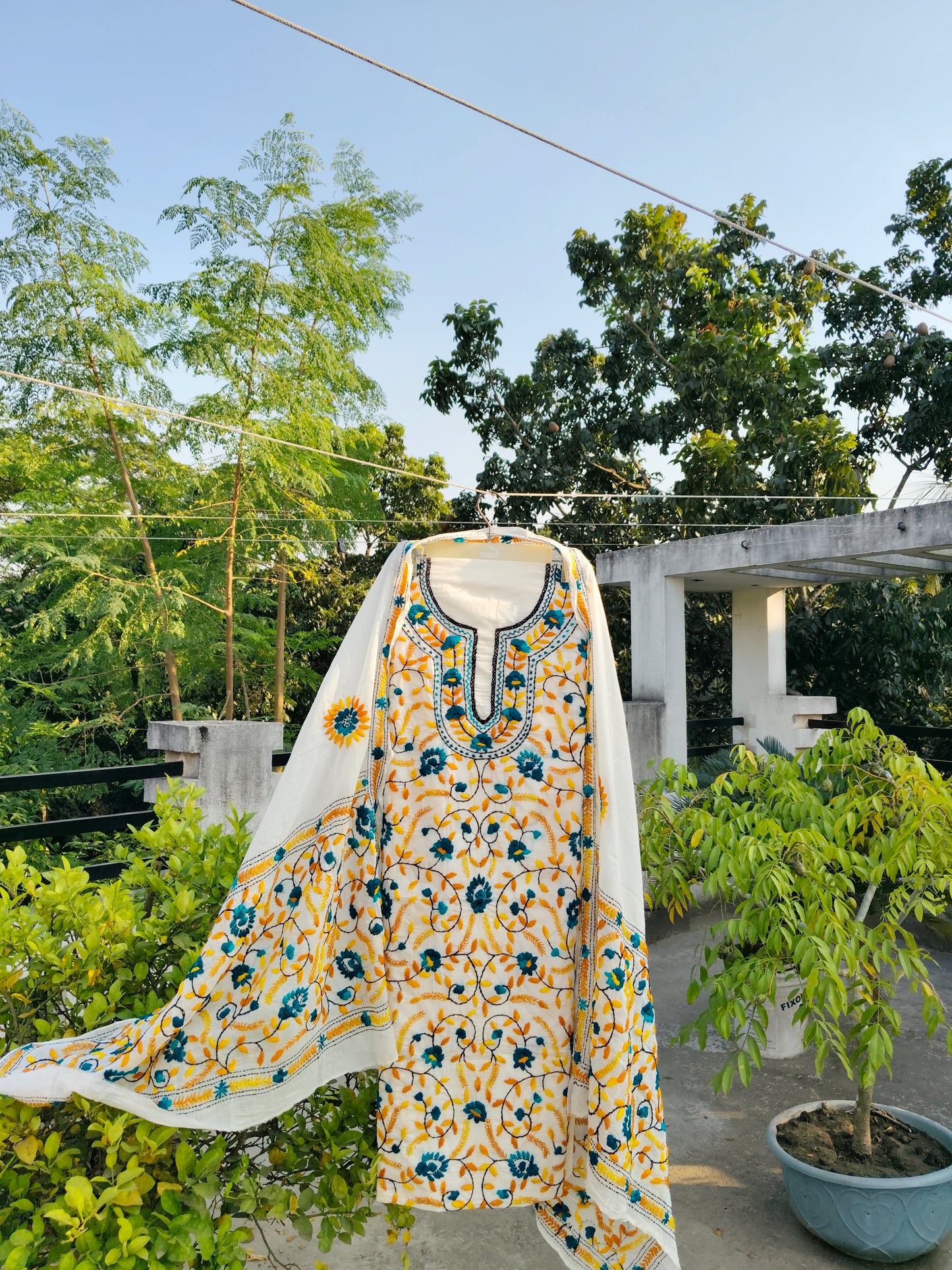 Chikonwala's Exclusive Hand Embroidered Fulkari Dress