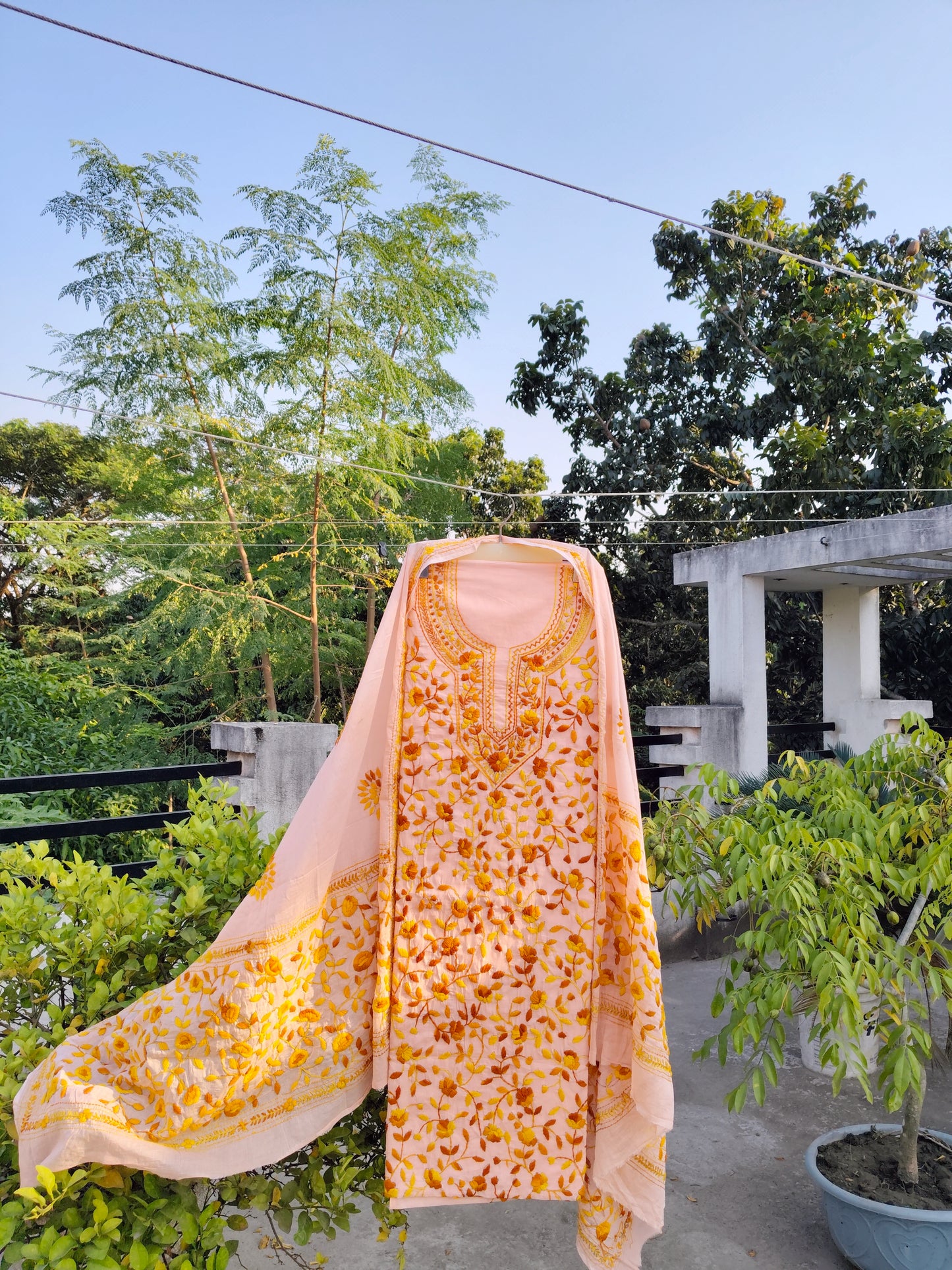 Chikonwala's Exclusive Hand Embroidered Fulkari Dress