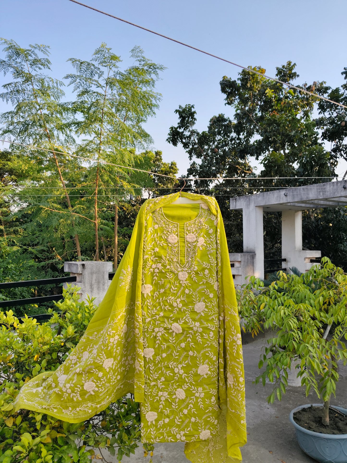 Chikonwala's Exclusive Hand Embroidered Fulkari Dress
