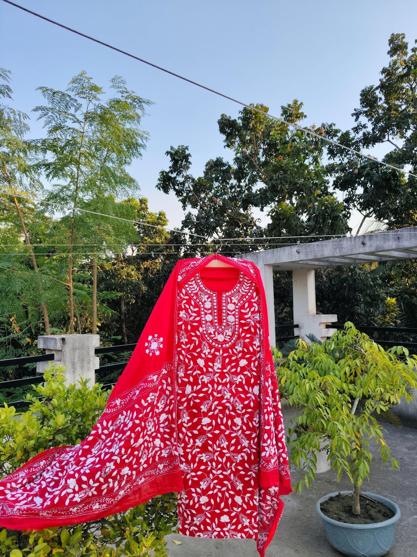 Chikonwala's Exclusive Hand Embroidered Fulkari Dress