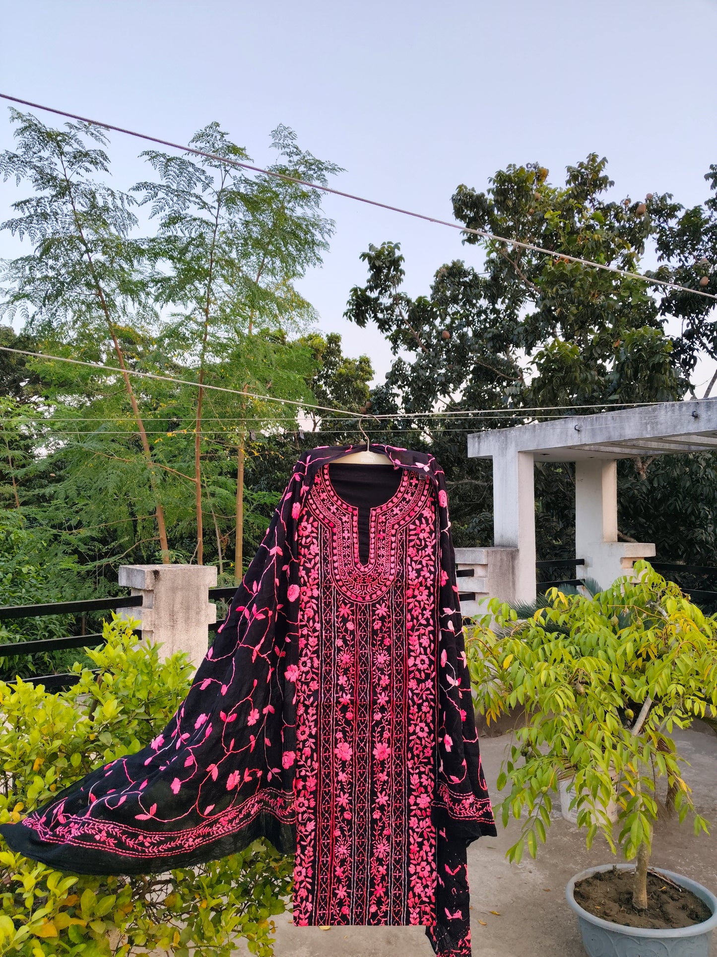 Chikonwala's Exclusive Hand Embroidered Fulkari Dress