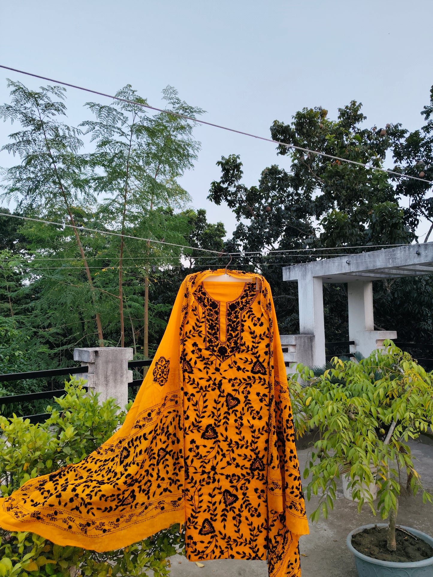 Chikonwala's Exclusive Hand Embroidered Fulkari Dress