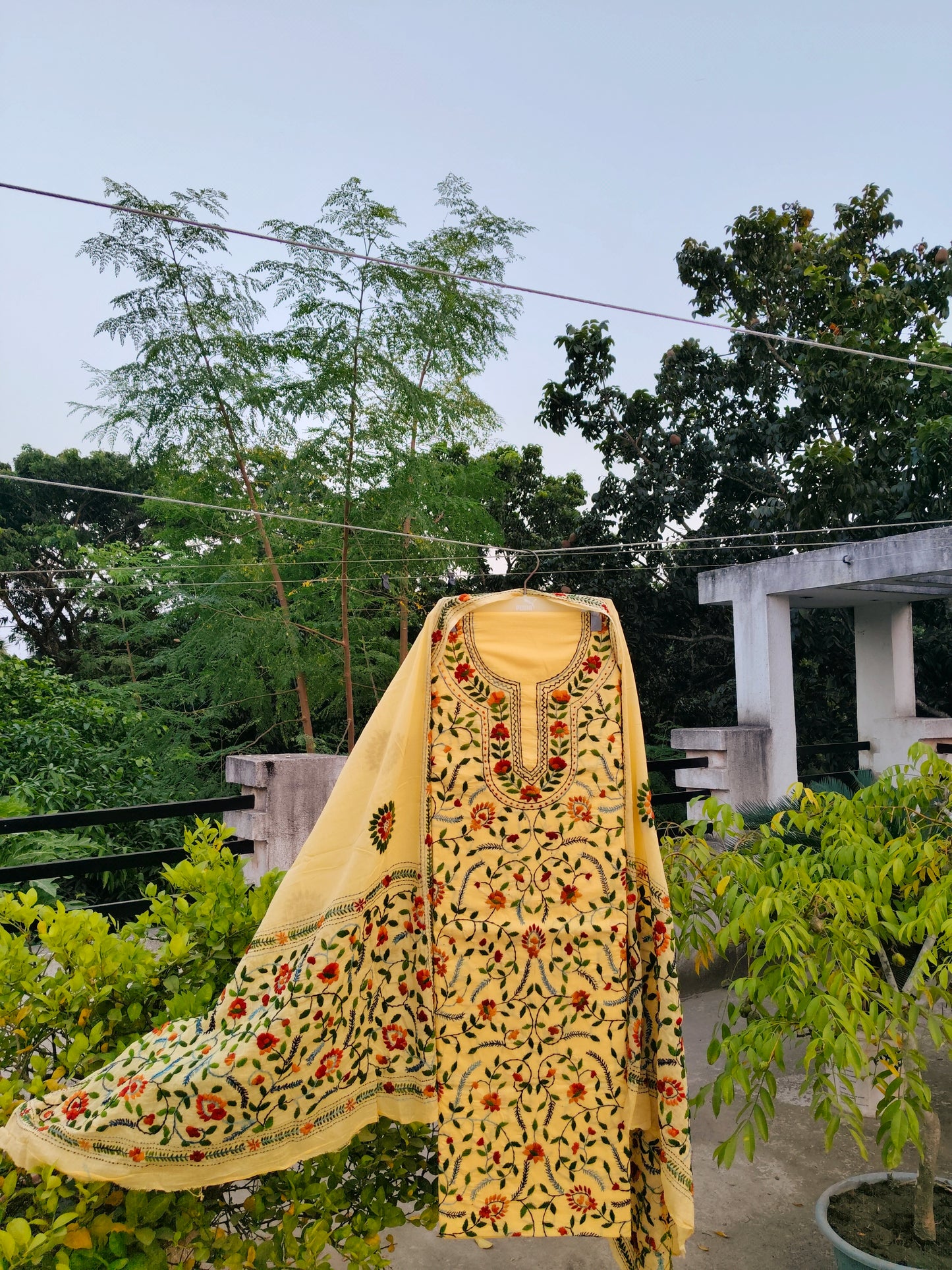 Chikonwala's Exclusive Hand Embroidered Fulkari Dress