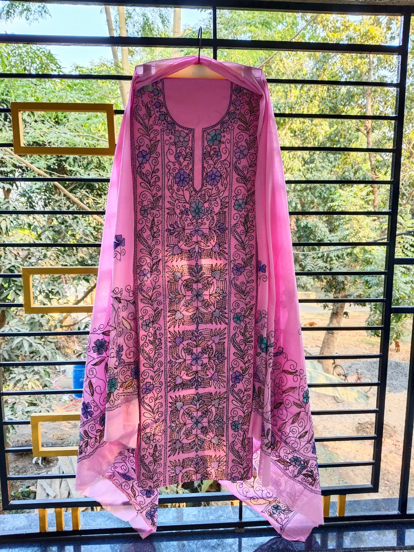 Chikonwala's Exclusive Hand Embroidered Fulkari Dress