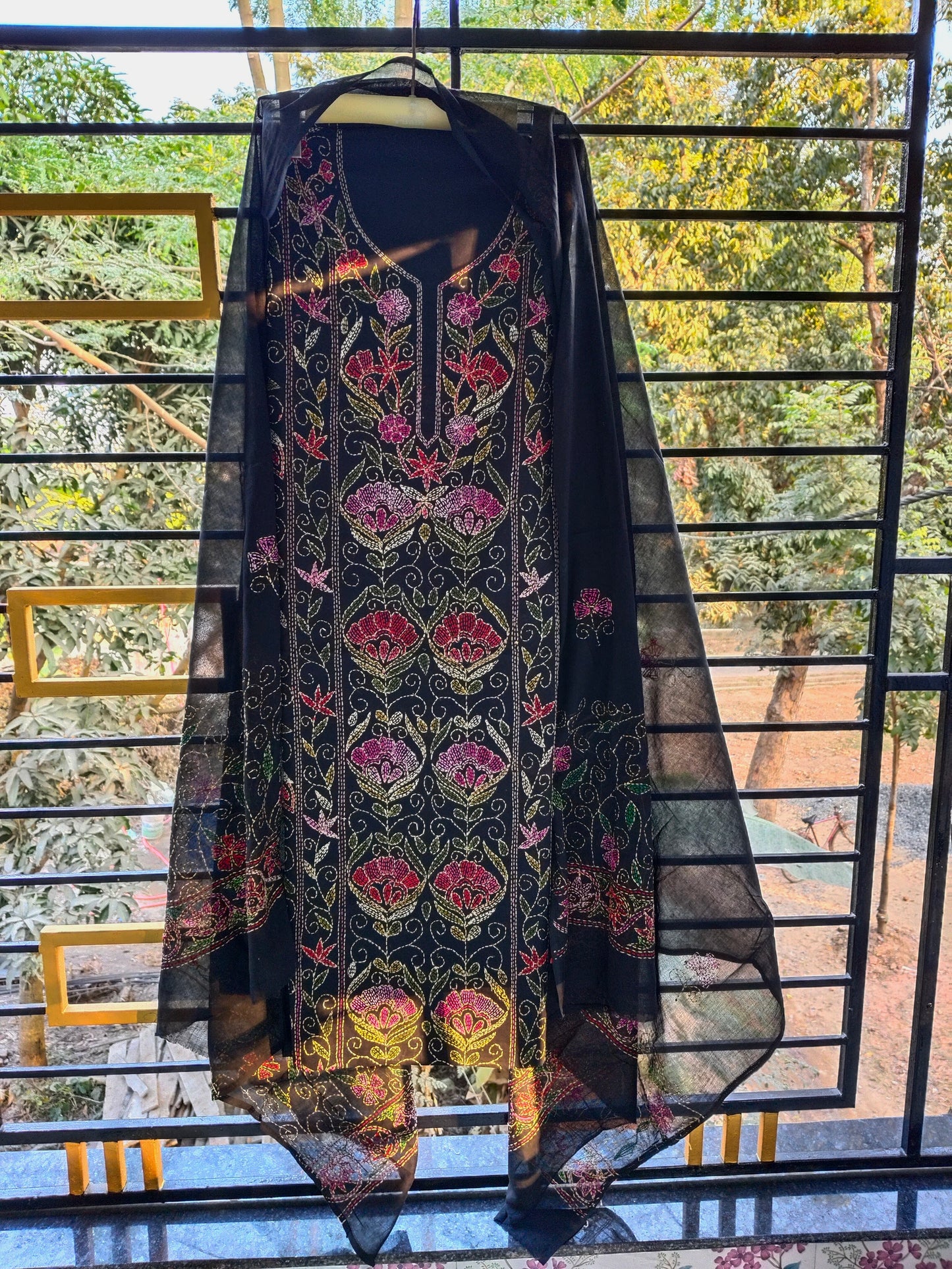 Chikonwala's Exclusive Hand Embroidered Fulkari Dress