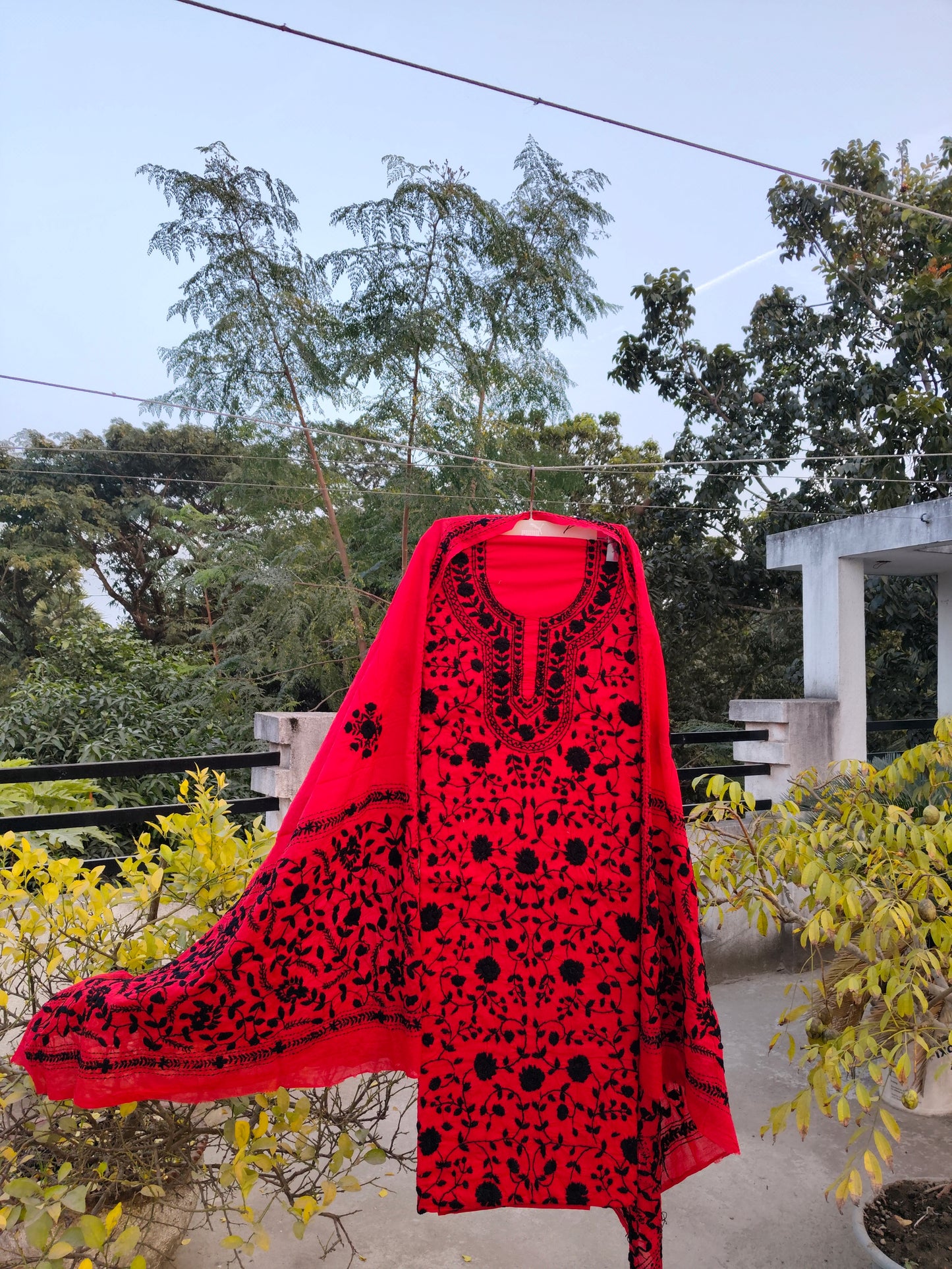 Chikonwala's Exclusive Hand Embroidered Fulkari Dress