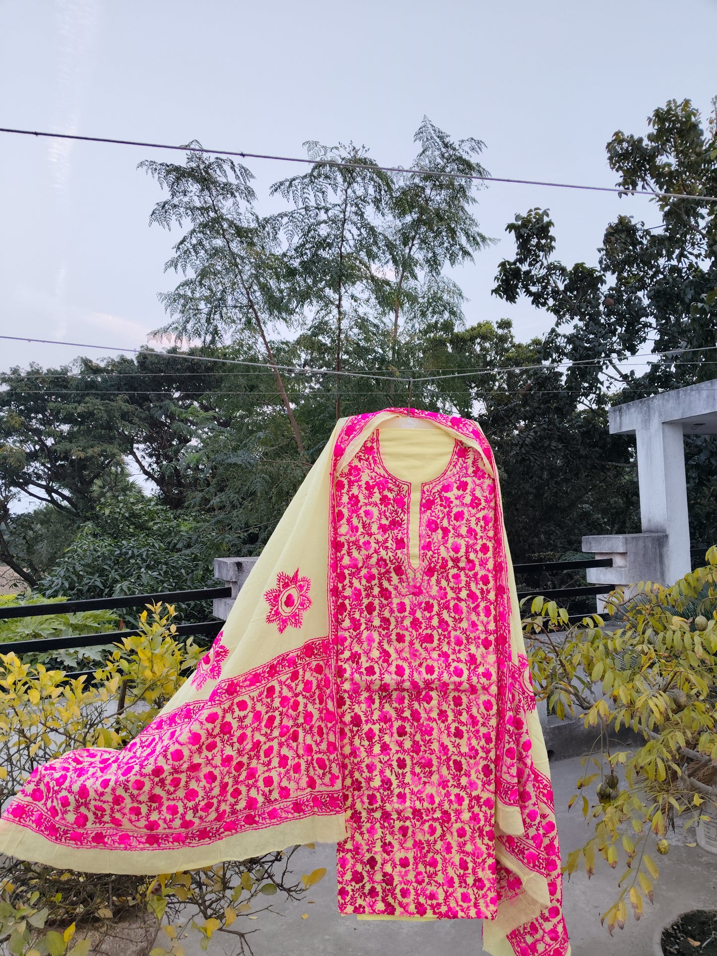 Chikonwala's Exclusive Hand Embroidered Fulkari Dress