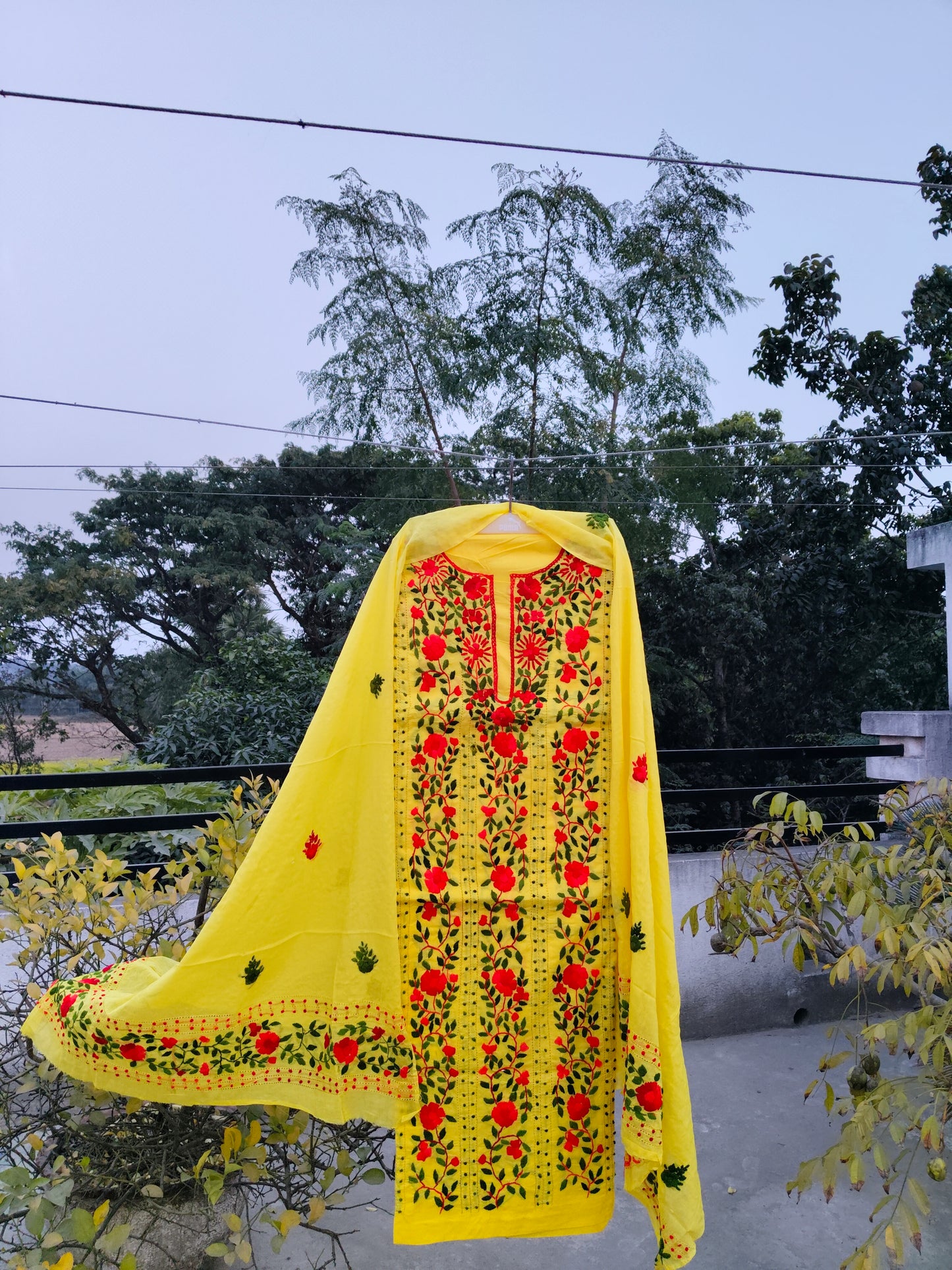 Chikonwala's Exclusive Hand Embroidered Fulkari Dress