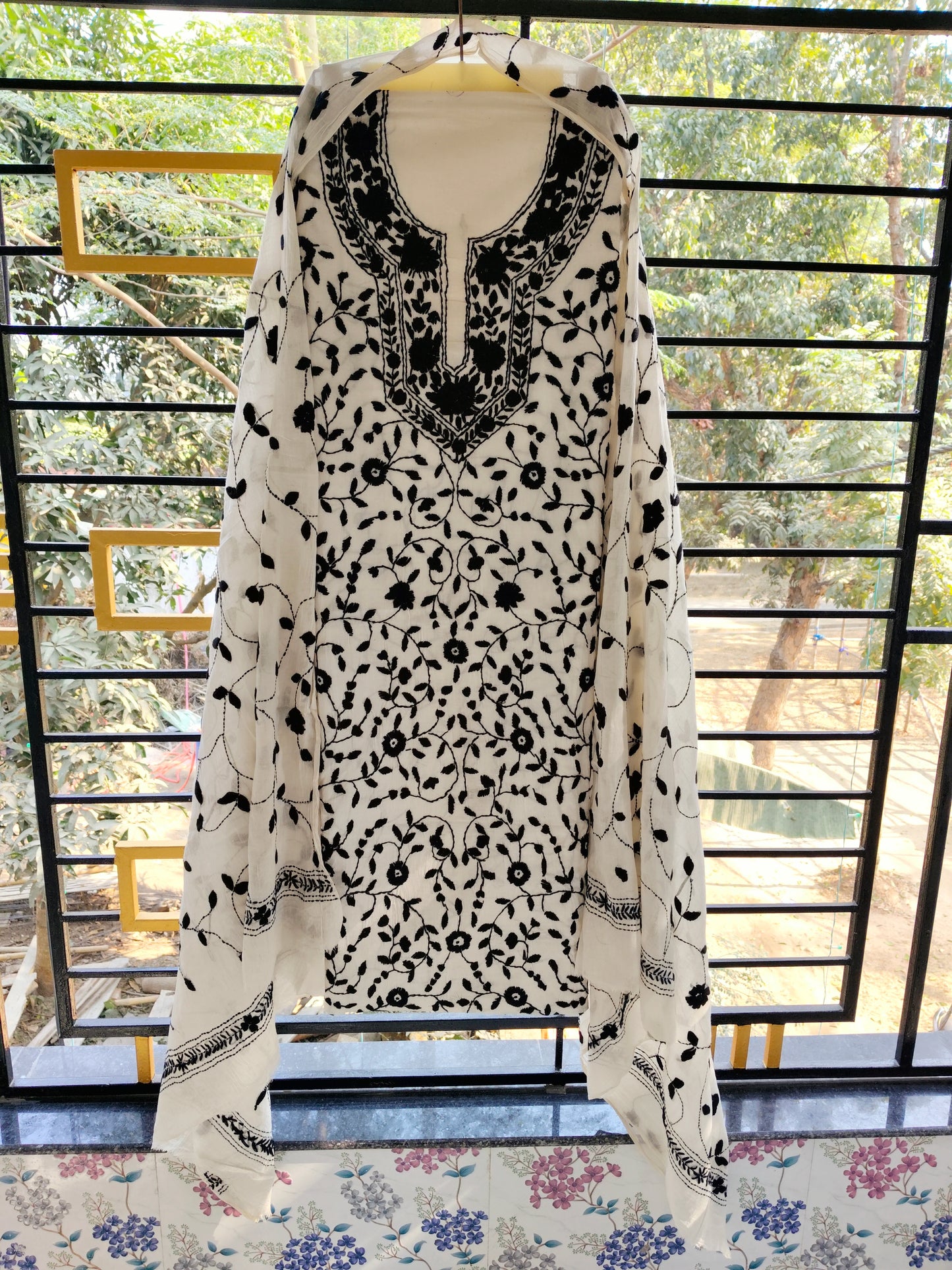Chikonwala's Exclusive Hand Embroidered Fulkari Dress