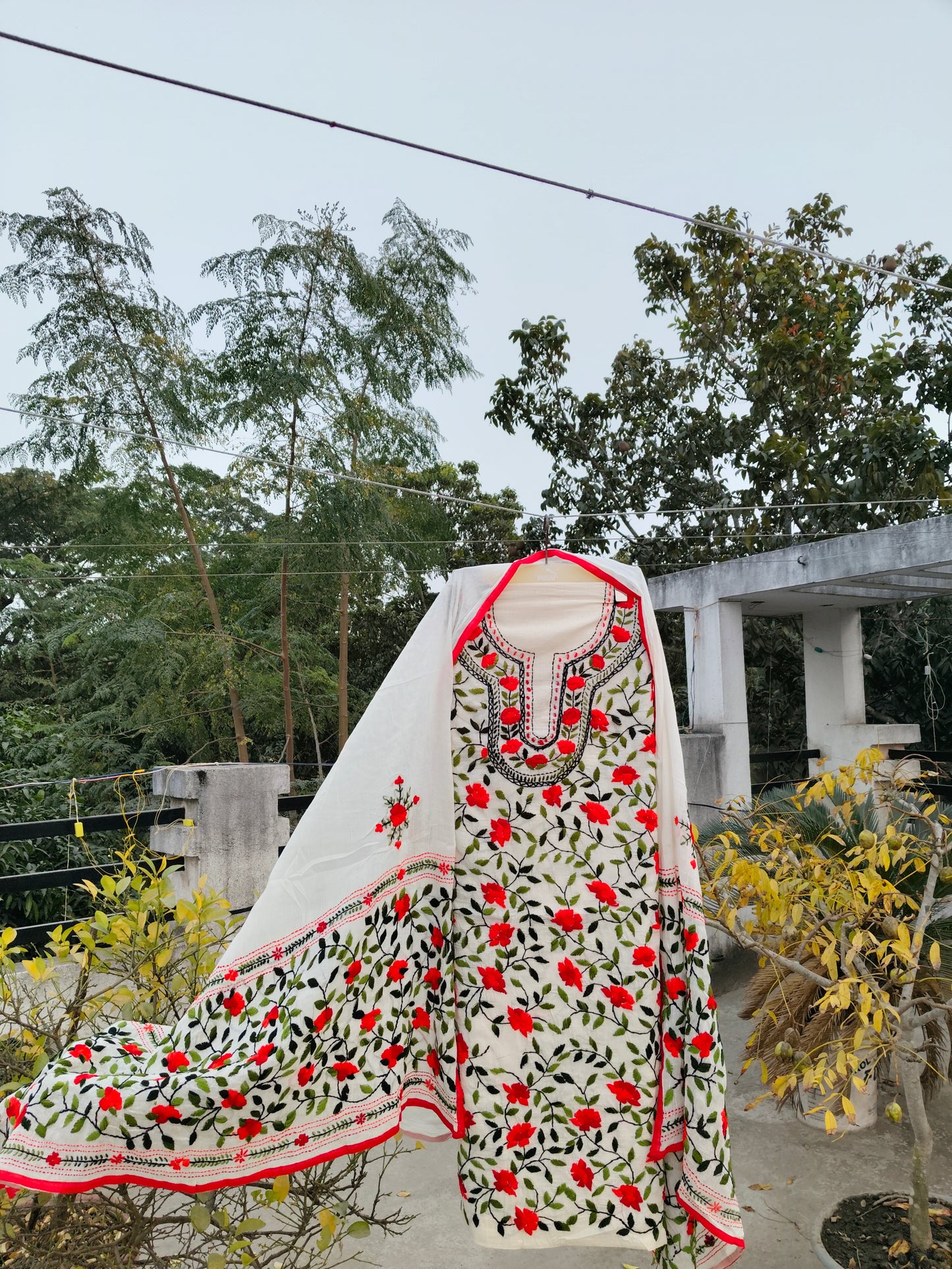 Chikonwala's Exclusive Hand Embroidered Fulkari Dress