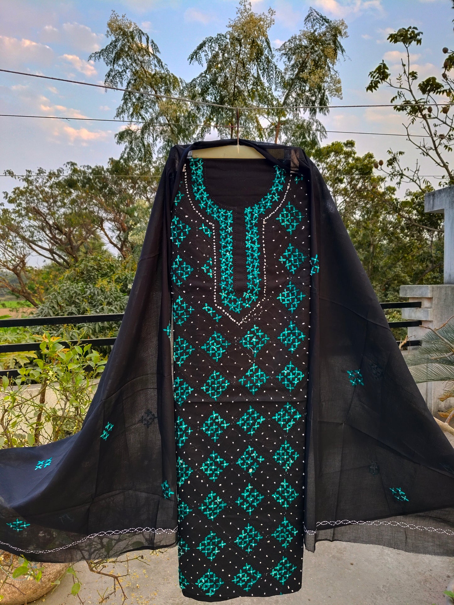 Chikonwala's Exclusive Hand Embroidered Bedding Dress Material