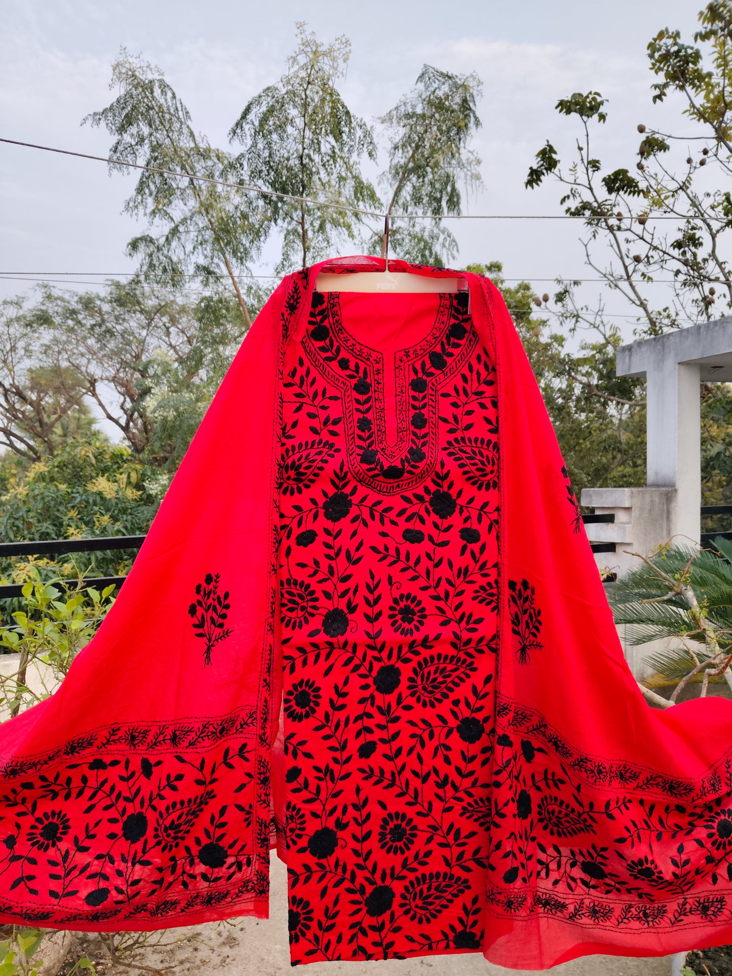 Chikonwala's Exclusive Hand Embroidered Fulkari Dress