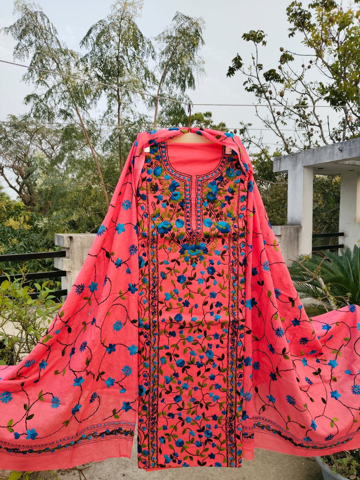 Chikonwala's Exclusive Hand Embroidered Fulkari Dress