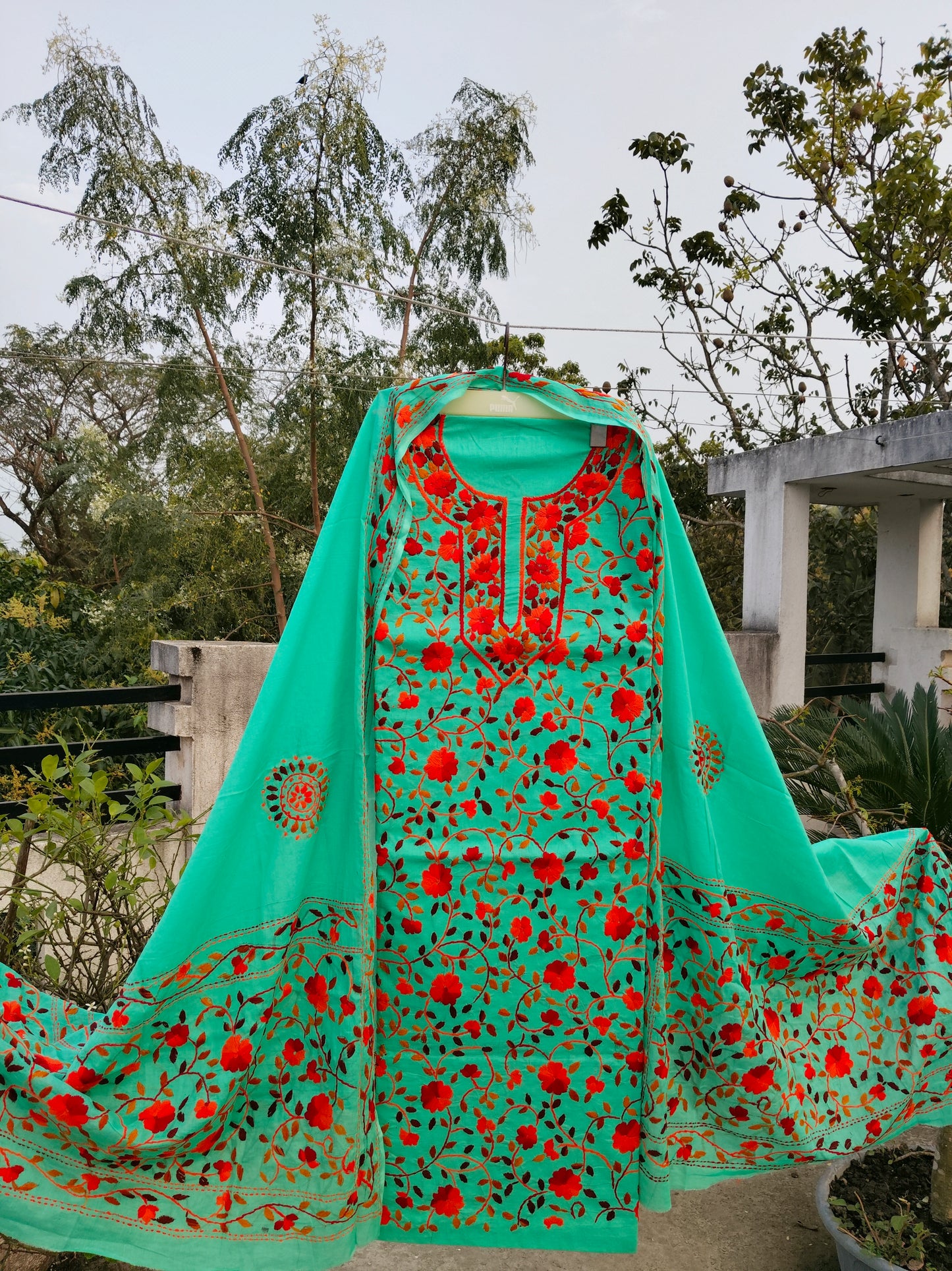 Chikonwala's Exclusive Hand Embroidered Fulkari Dress
