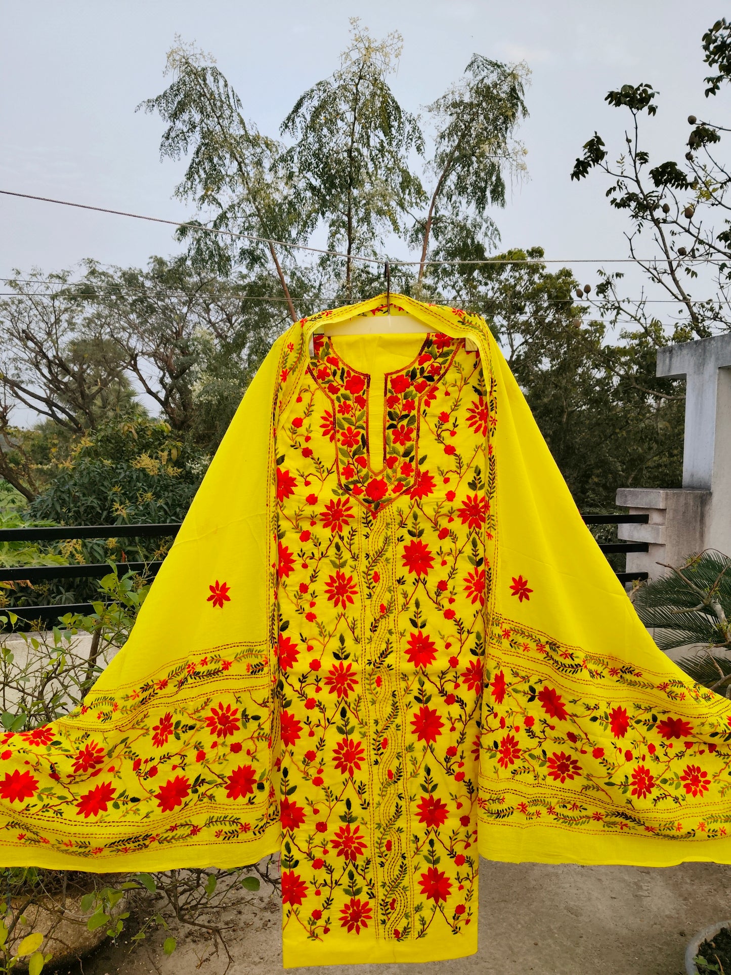Chikonwala's Exclusive Hand Embroidered Fulkari Dress