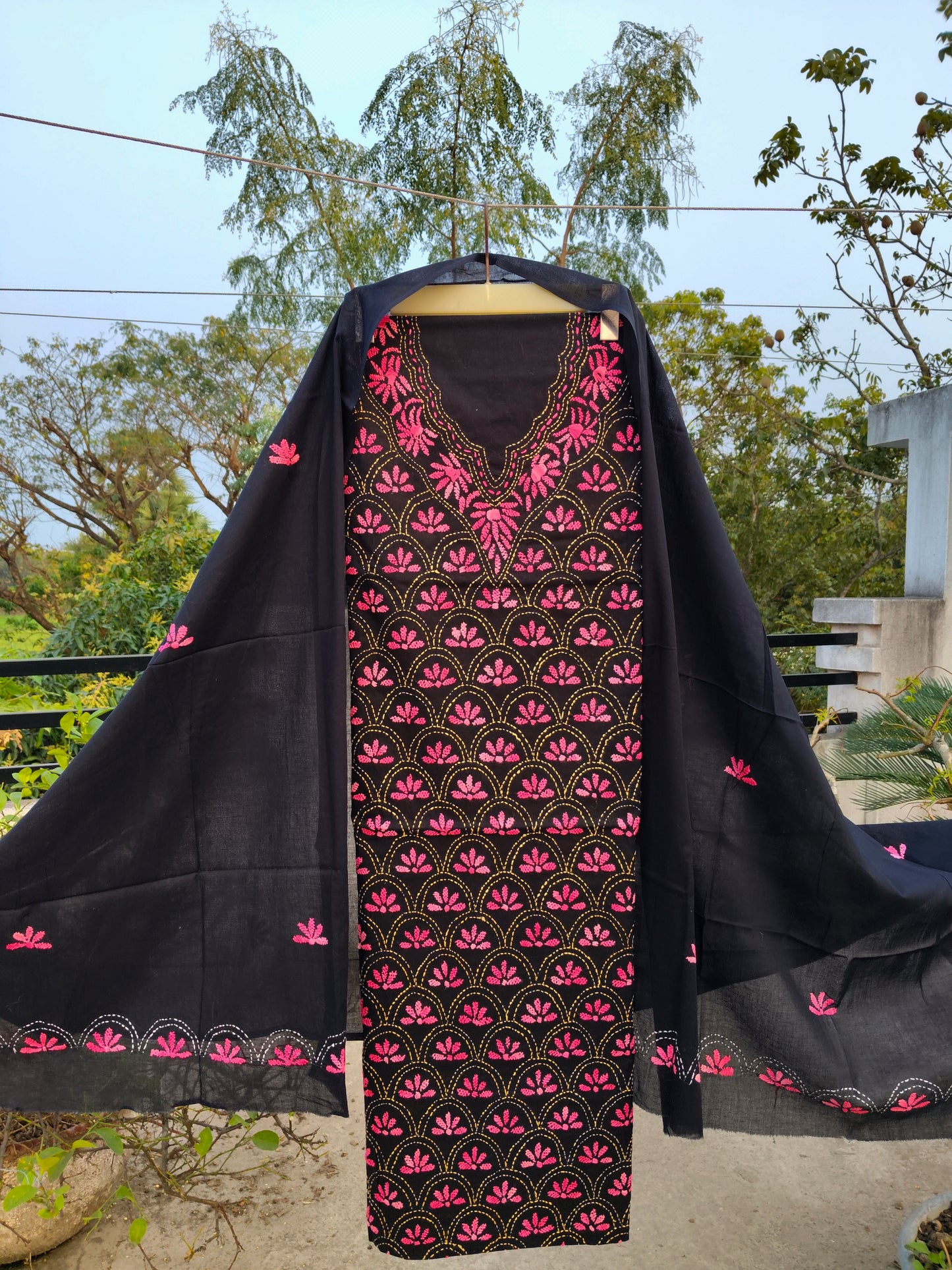 Chikonwala's Exclusive Hand Embroidered Mouchak Dress Material