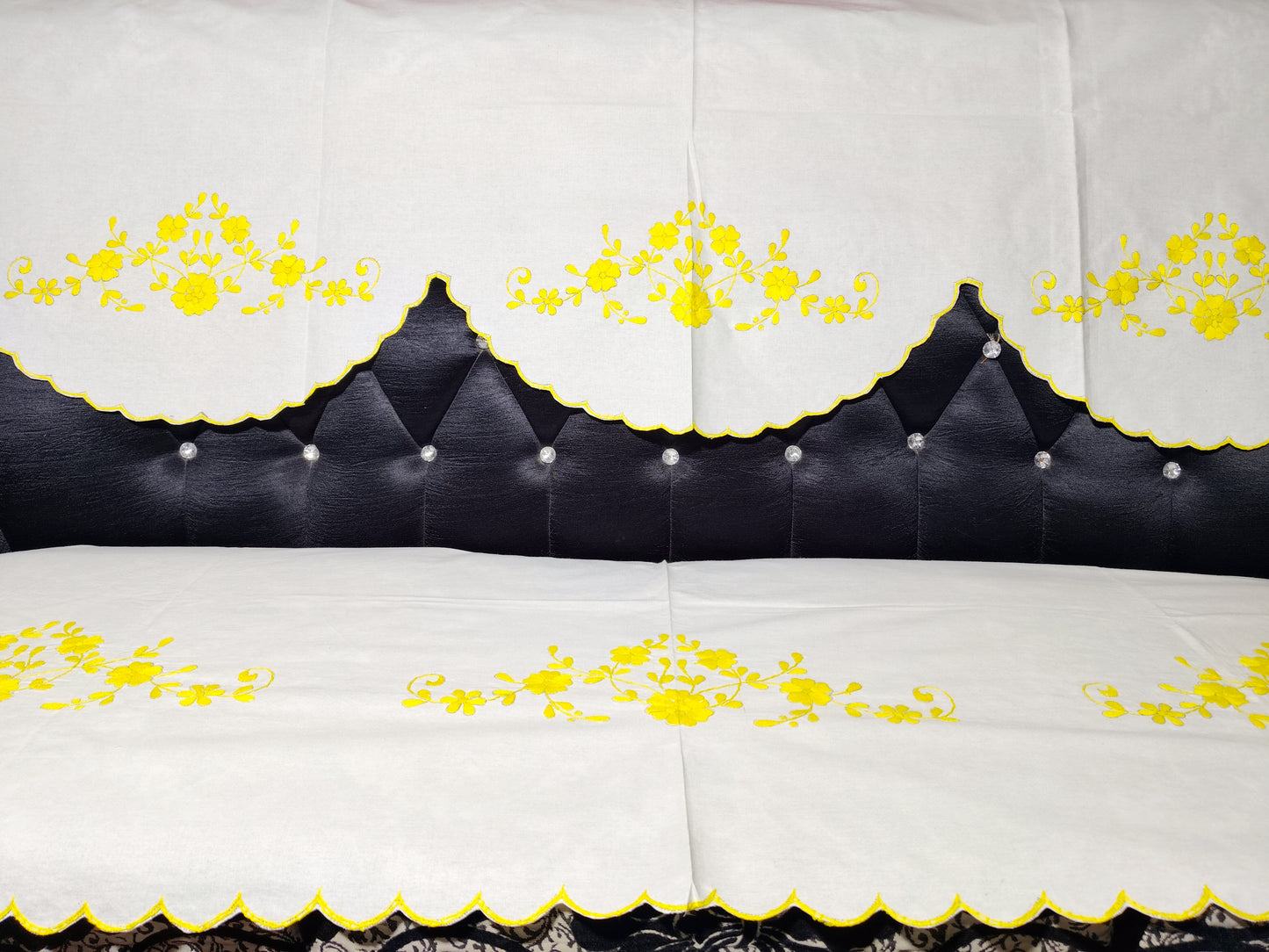 Hand Embroidered Sofa Cover (3+1+1 Seater)