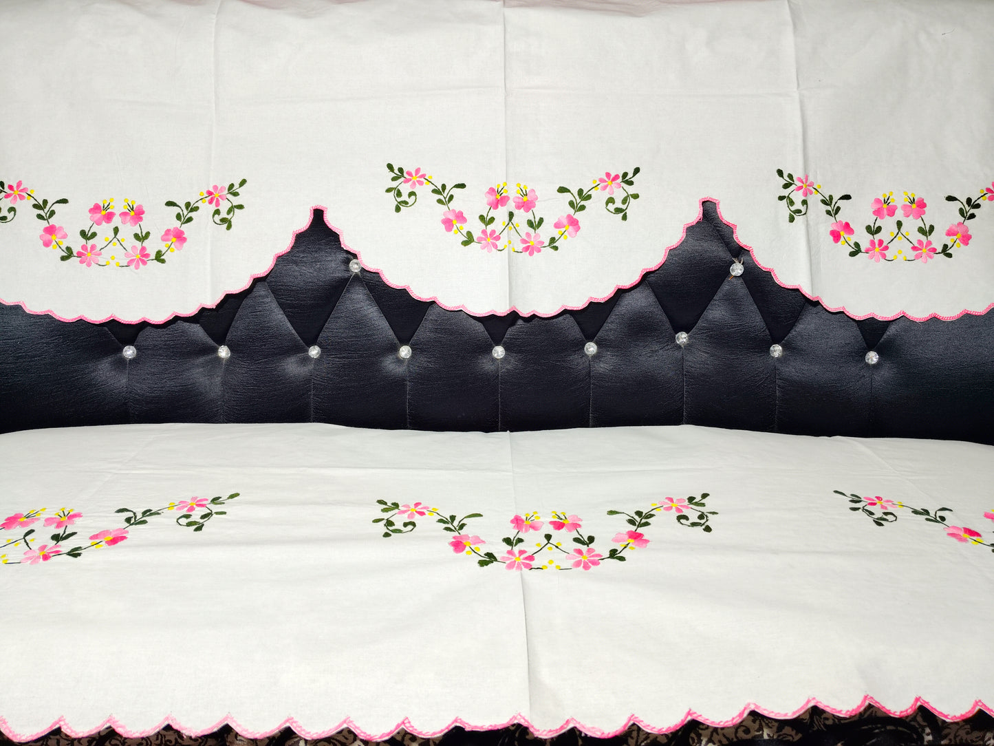 Hand Embroidered Sofa Cover (3+1+1 Seater)