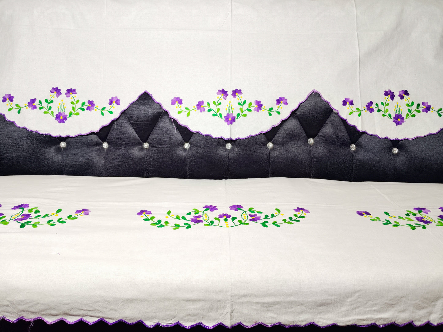 Hand Embroidered Sofa Cover (3+1+1 Seater)