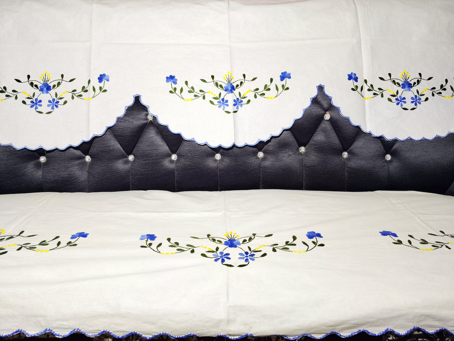 Hand Embroidered Sofa Cover (3+1+1 Seater)