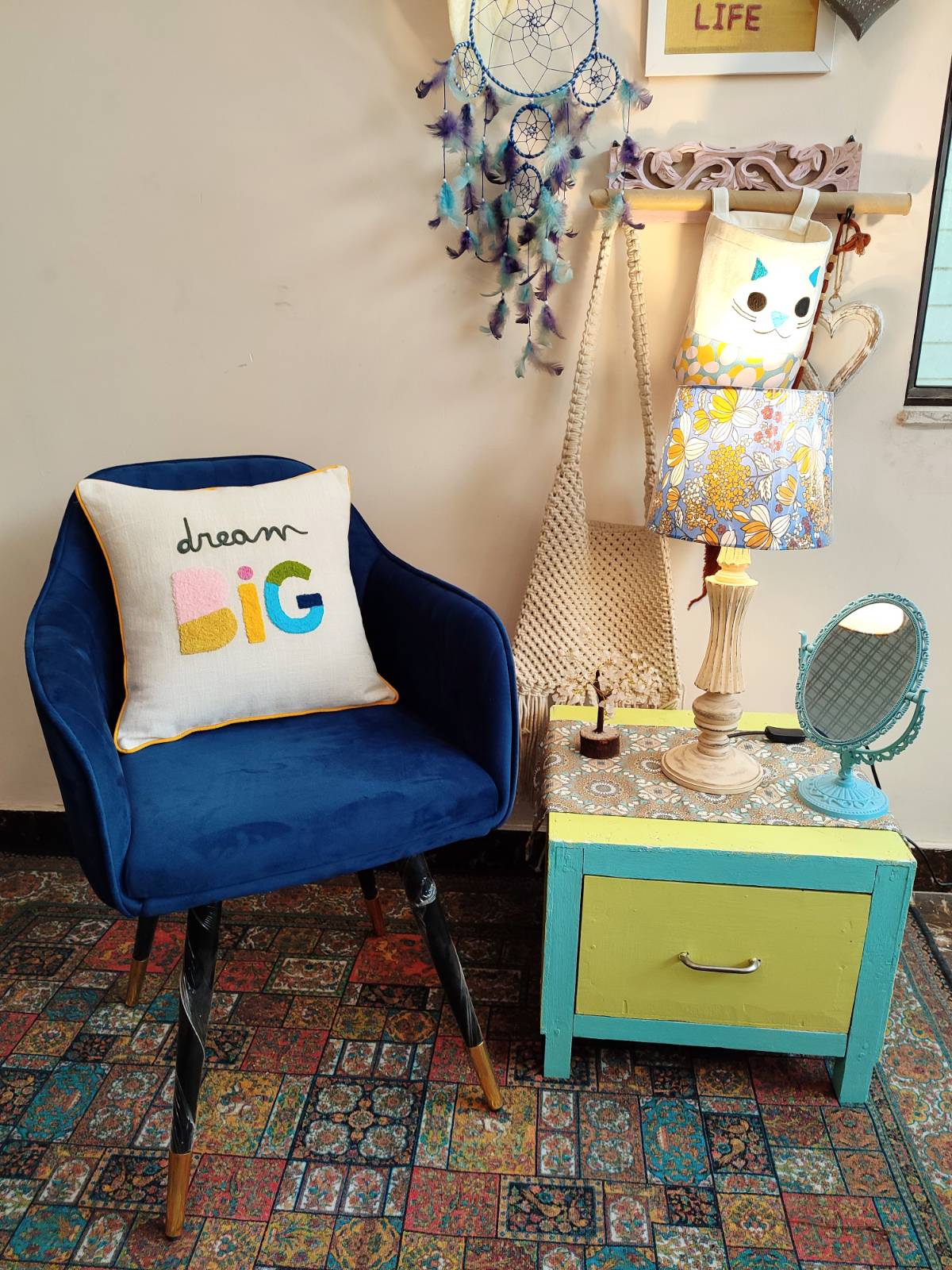 Chikonwala's Dream Big Embroidered Cushion Covers(Set of 2 || 40x40 cm)