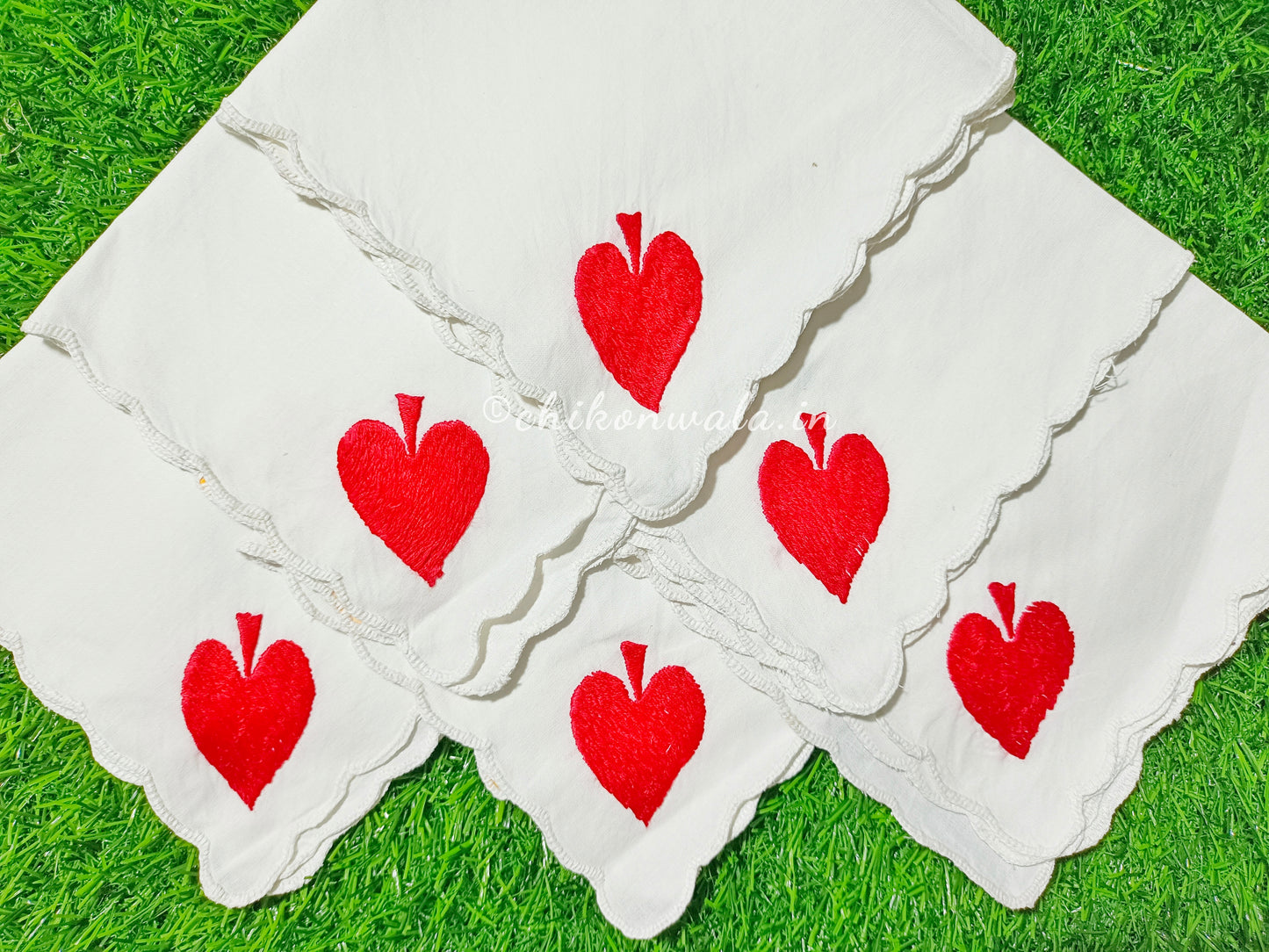 Hand Embroidered Pure Cotton Napkins (Set of 6)
