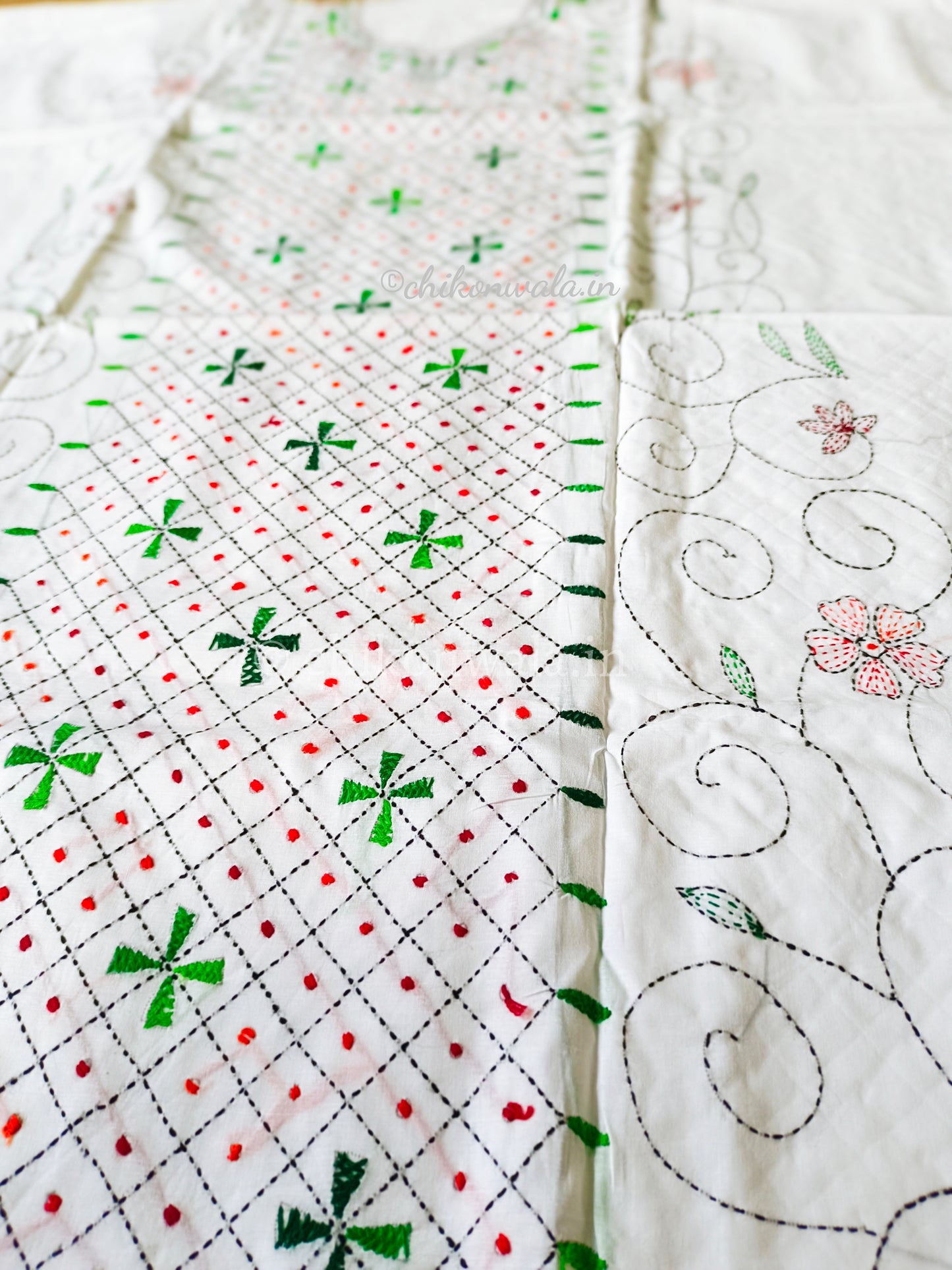Chikonwala's Exclusive Hand Embroidered Fulkari Dress