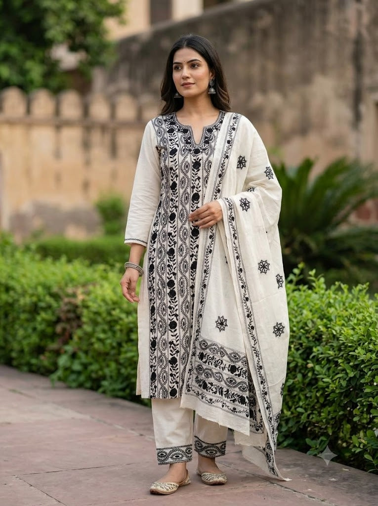 Chikonwala's Exclusive Hand Embroidered Fulkari Dress