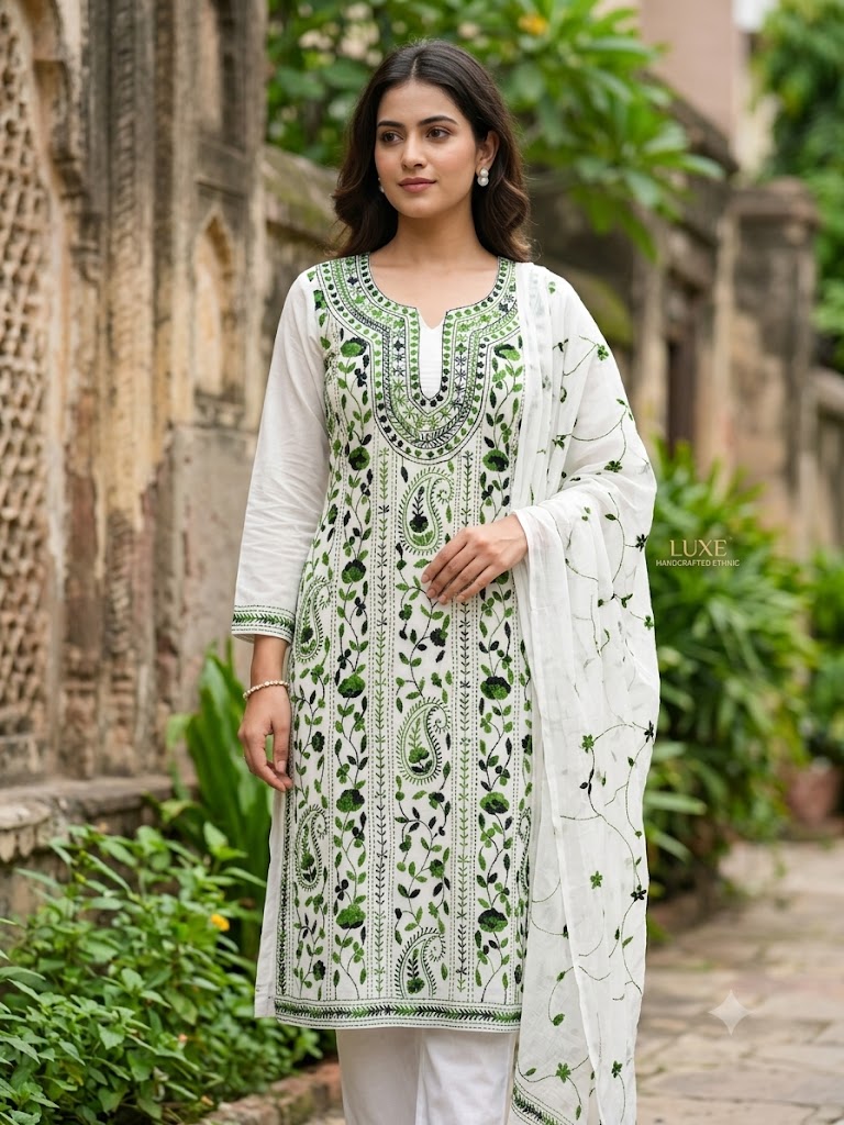 Chikonwala's Exclusive Hand Embroidered Fulkari Dress