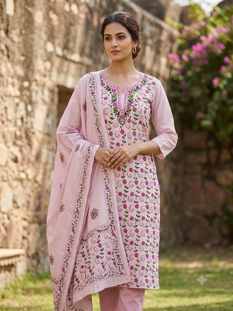 Chikonwala's Exclusive Hand Embroidered Fulkari Dress