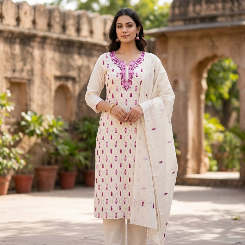 Chikonwala's Exclusive Hand Embroidered PARSI BEADING Dress