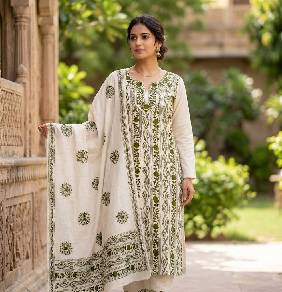 Chikonwala's Exclusive Hand Embroidered Fulkari Dress
