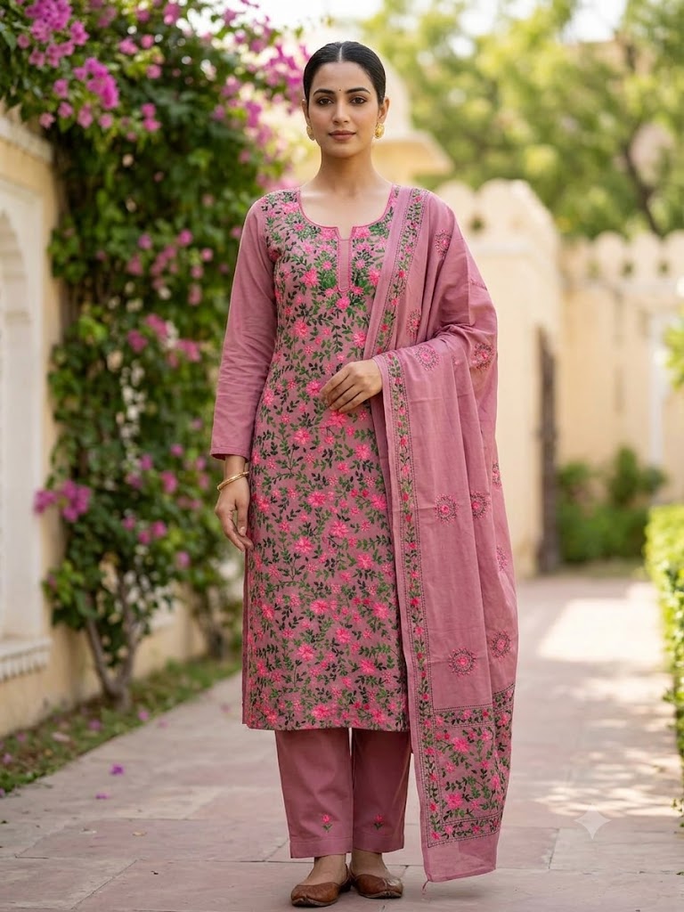 Chikonwala's Exclusive Hand Embroidered Fulkari Dress