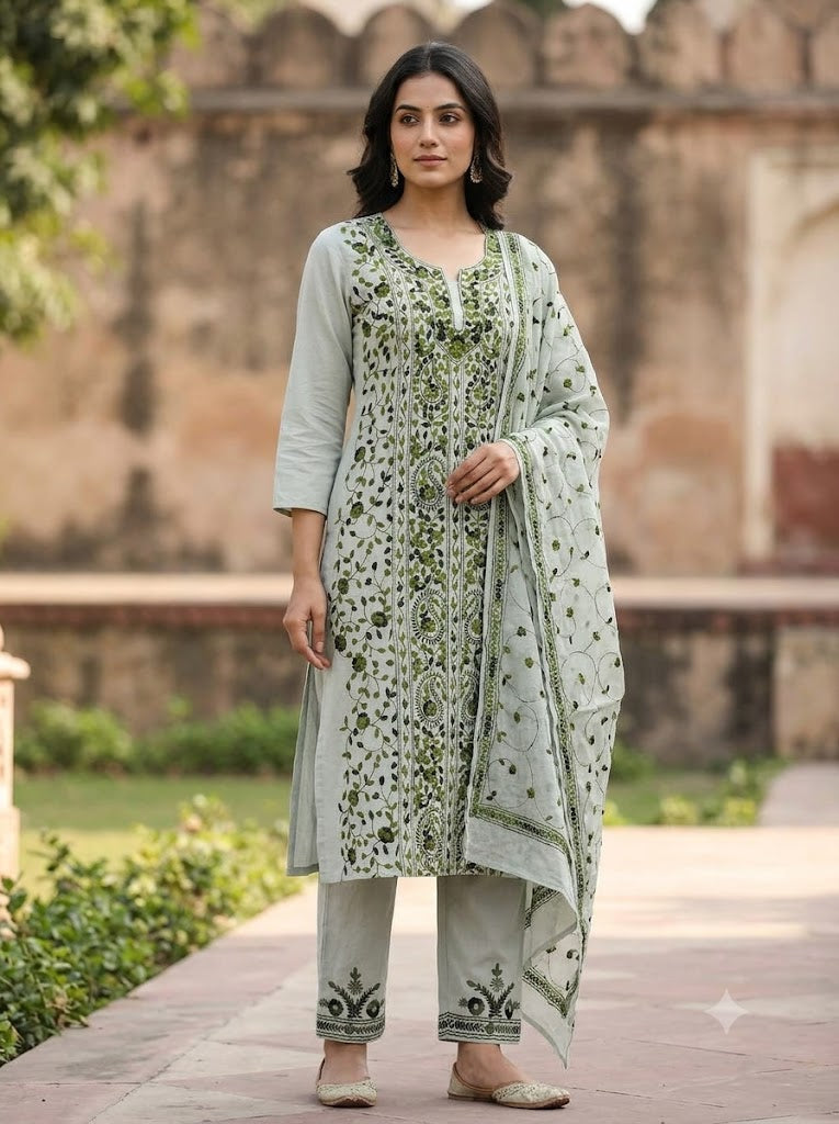 Chikonwala's Exclusive Hand Embroidered Fulkari Dress